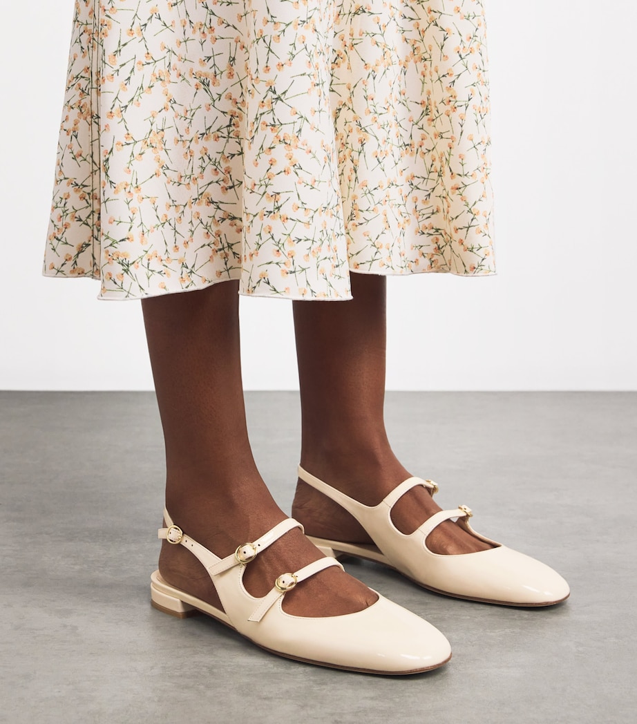 Benni MJ Slingback Flats WHITE Image 2