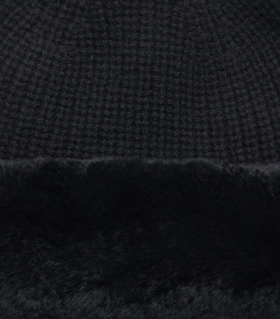 Yves Salomon Wool-Cashmere Rabbit Fur Trim Beanie Image 4