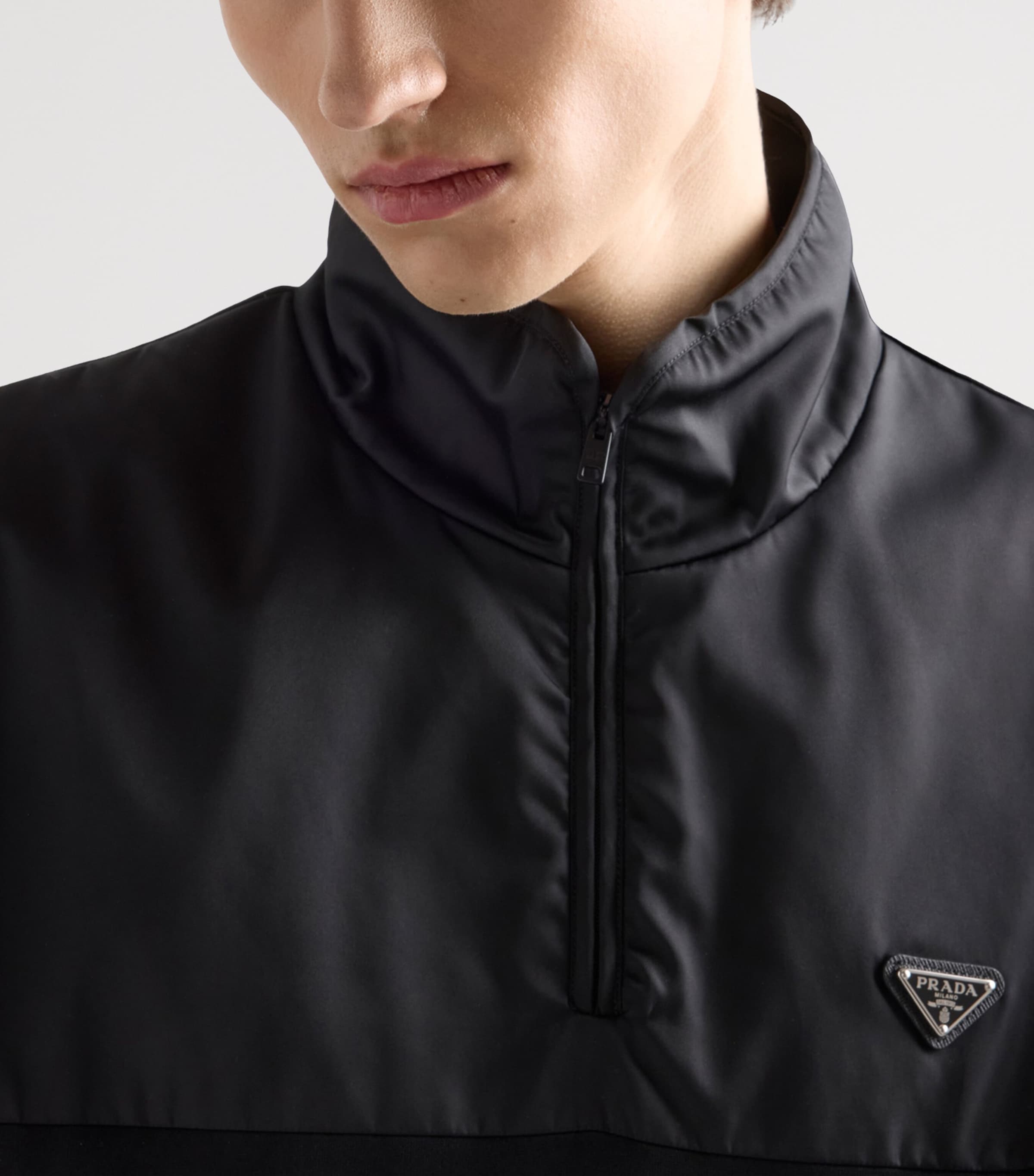 Cotton and Re-Nylon Half-Zip Jacket F0806 Image 3