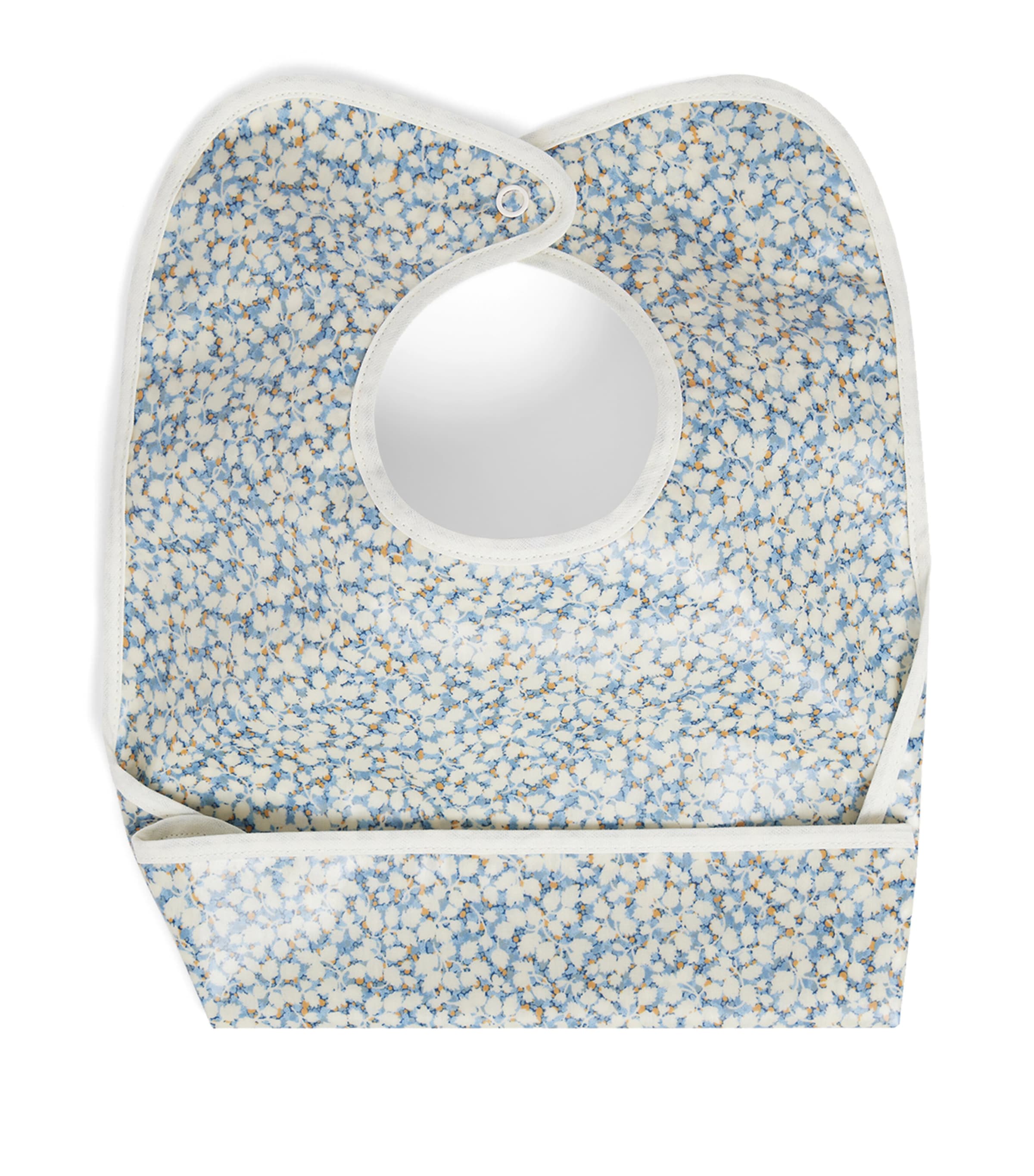 Bonpoint Coated Cotton Floral Print Bib Imp Ciel Image 1