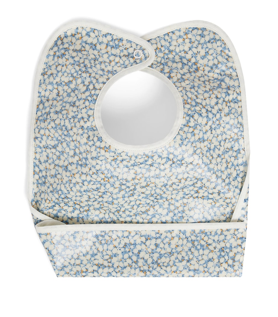 Bonpoint Coated Cotton Floral Print Bib Imp Ciel Image 1