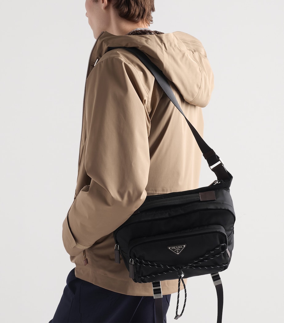 Re-Nylon and Leather Shoulder Bag F0002 Image 9