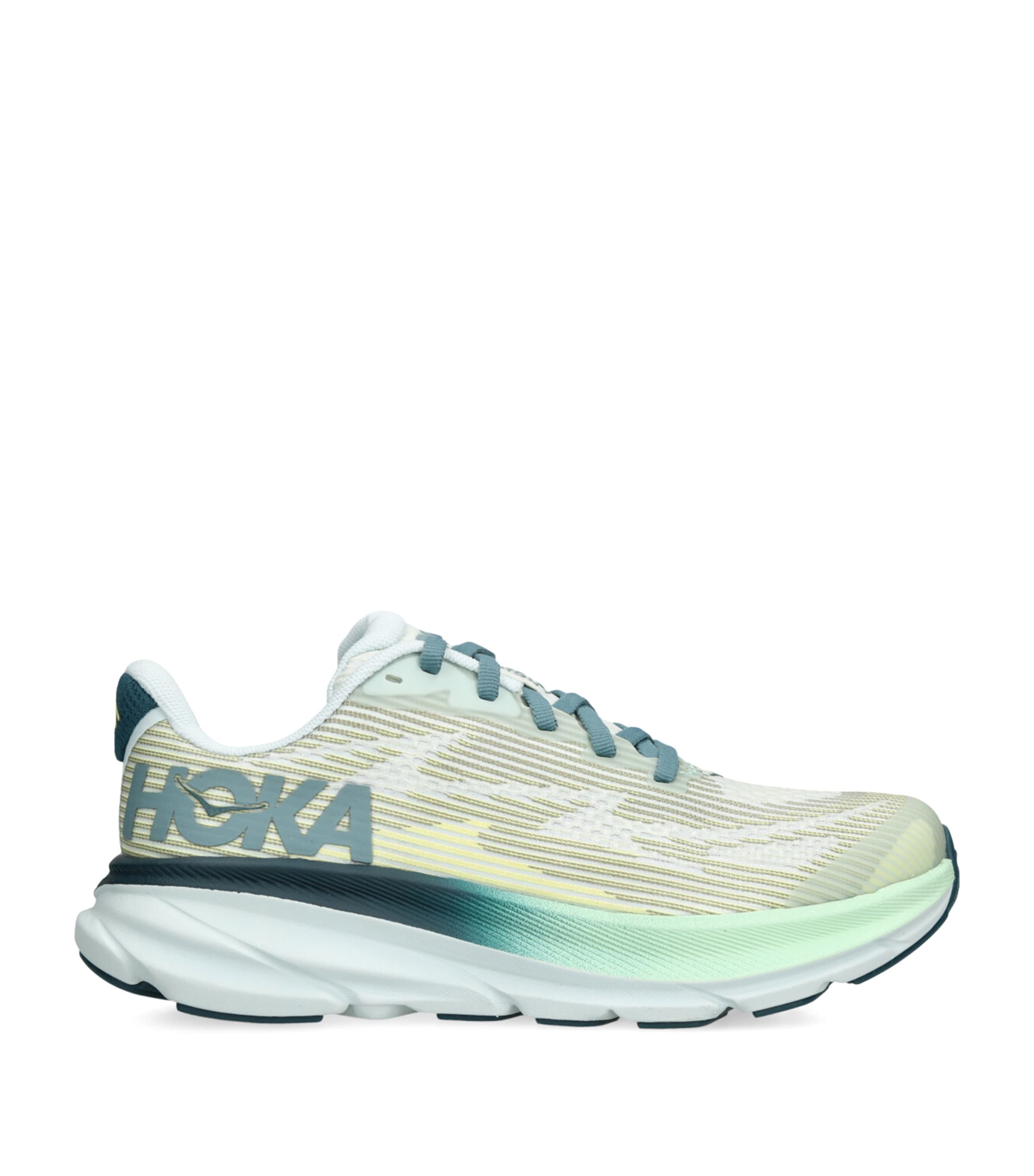 Hoka Youth Clifton 9 Trainers Green Image 1