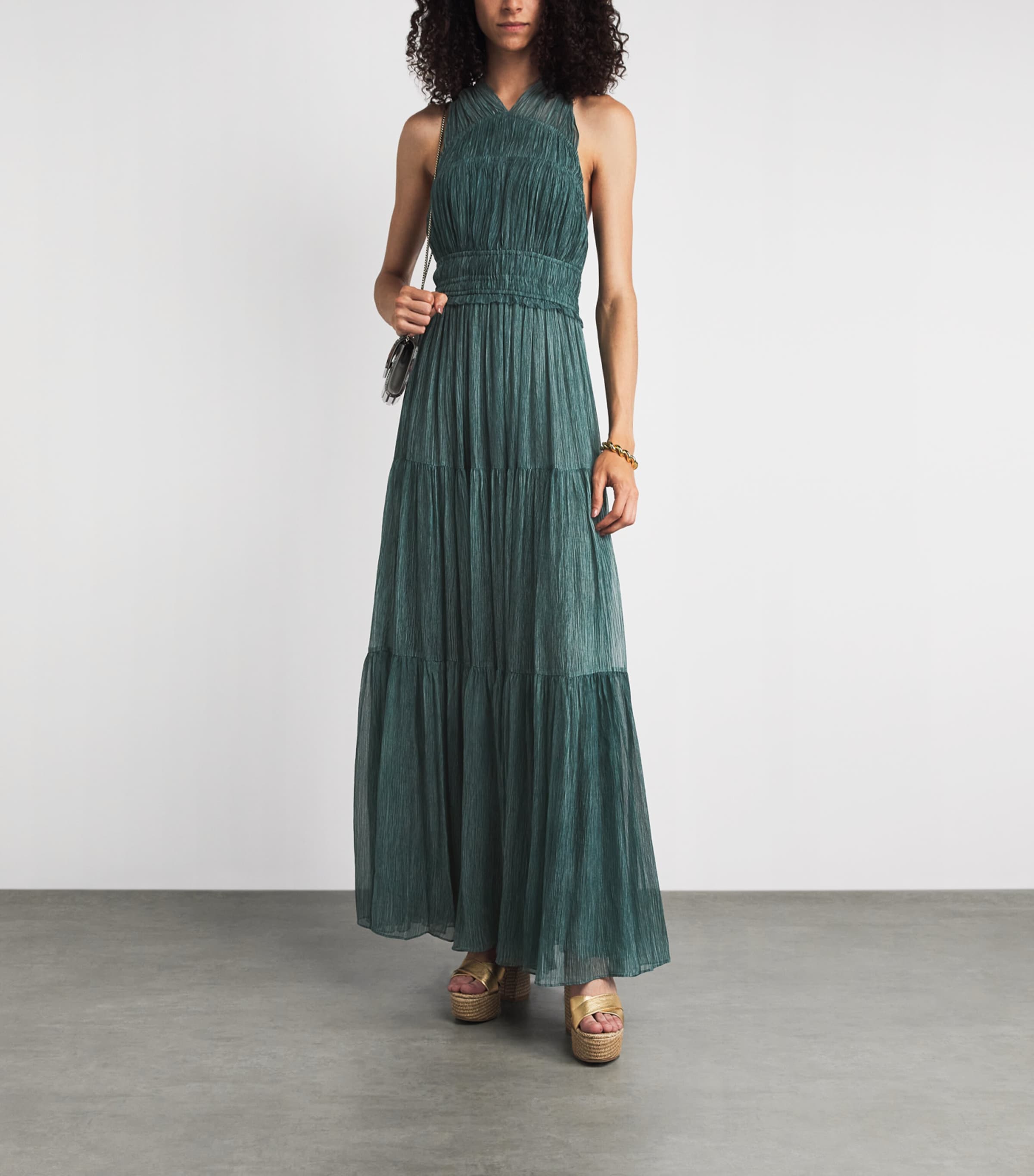 Ulla Johnson Womens Silk Freesia Maxi Dress Kelp Image 2