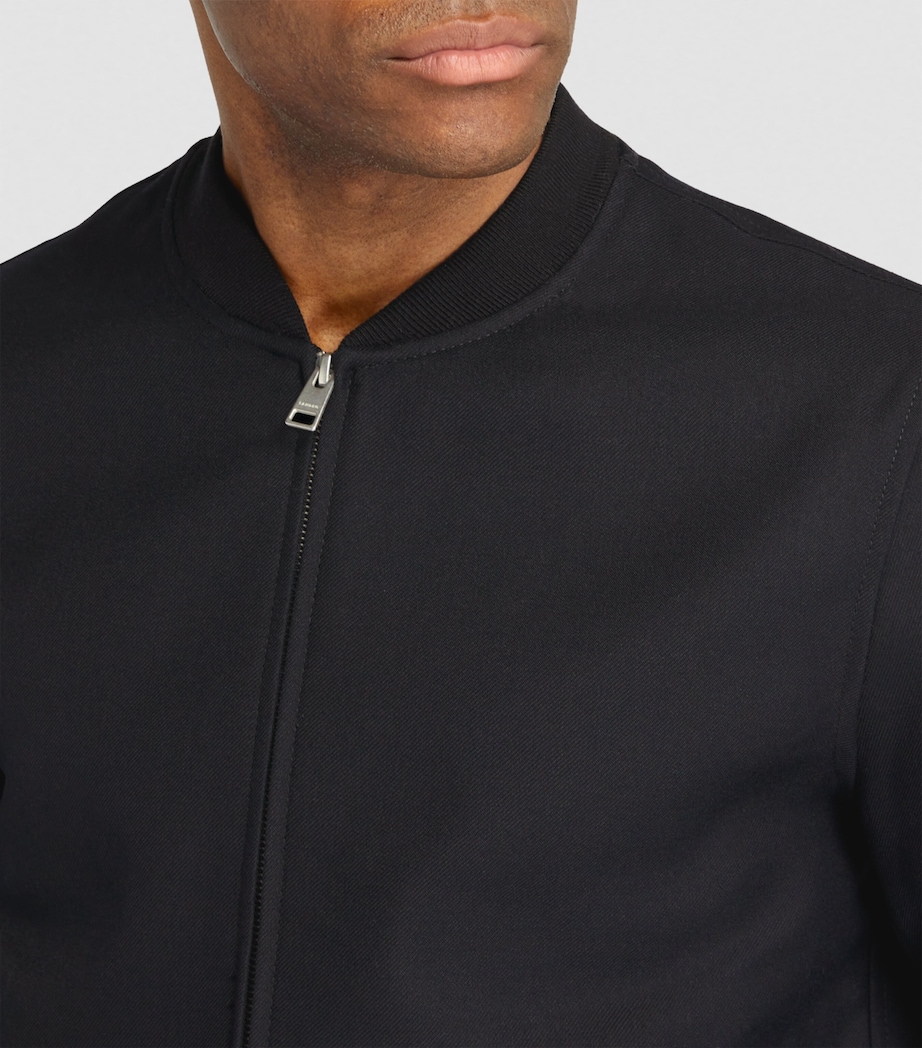 Zip-Up Bomber Jacket NAVY BLUE Image 6