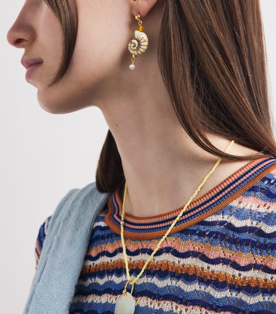 Anni Lu Gold-Plated Seaside Earrings Caramel Cream Image 2