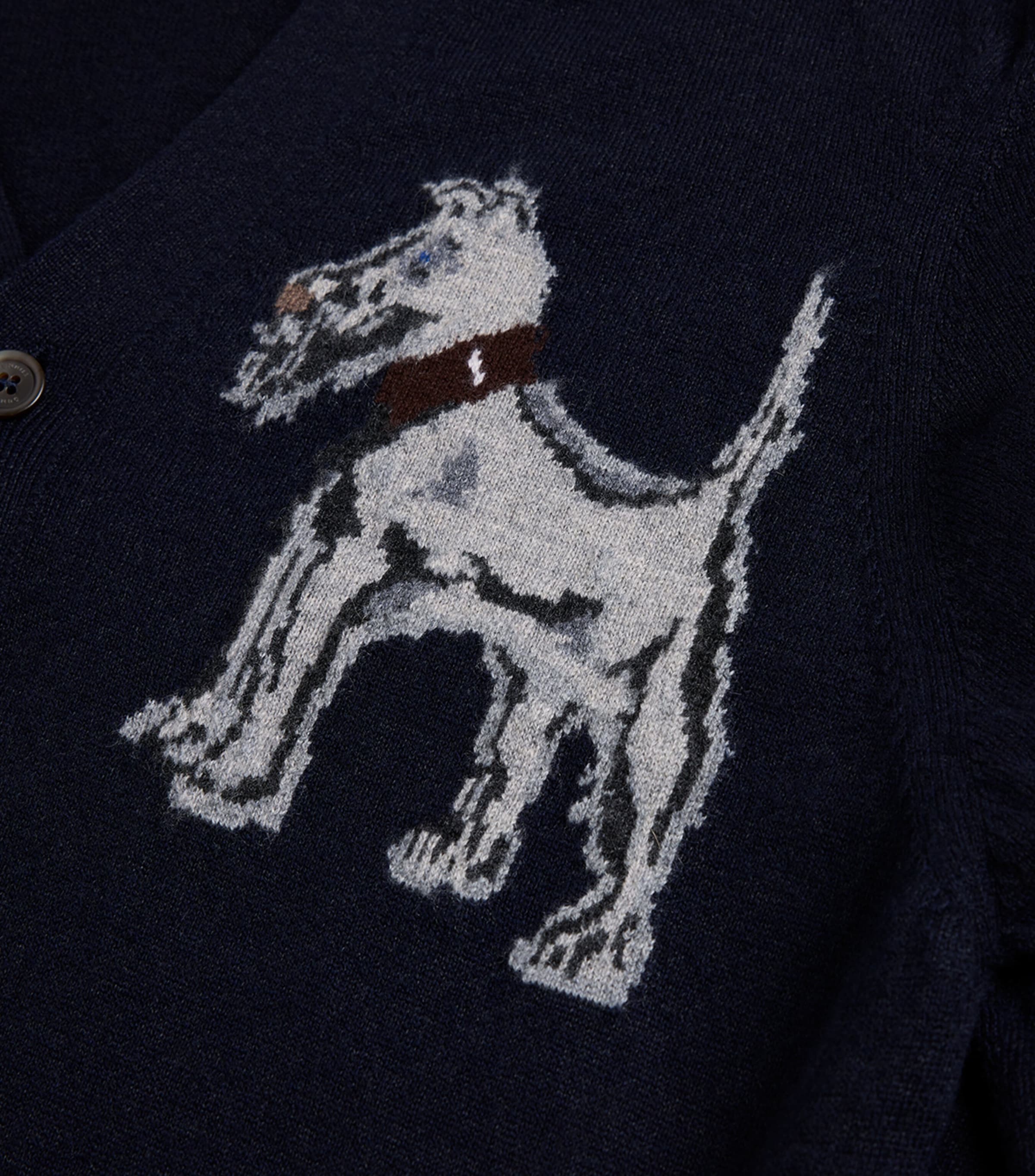 Dunhill Navy Cashmere-Linen V-Neck Cardigan | Harrods US