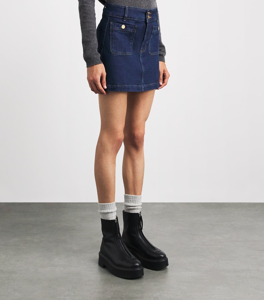 PAIGE Womens Janelle Denim Skirt Teatro Image 4