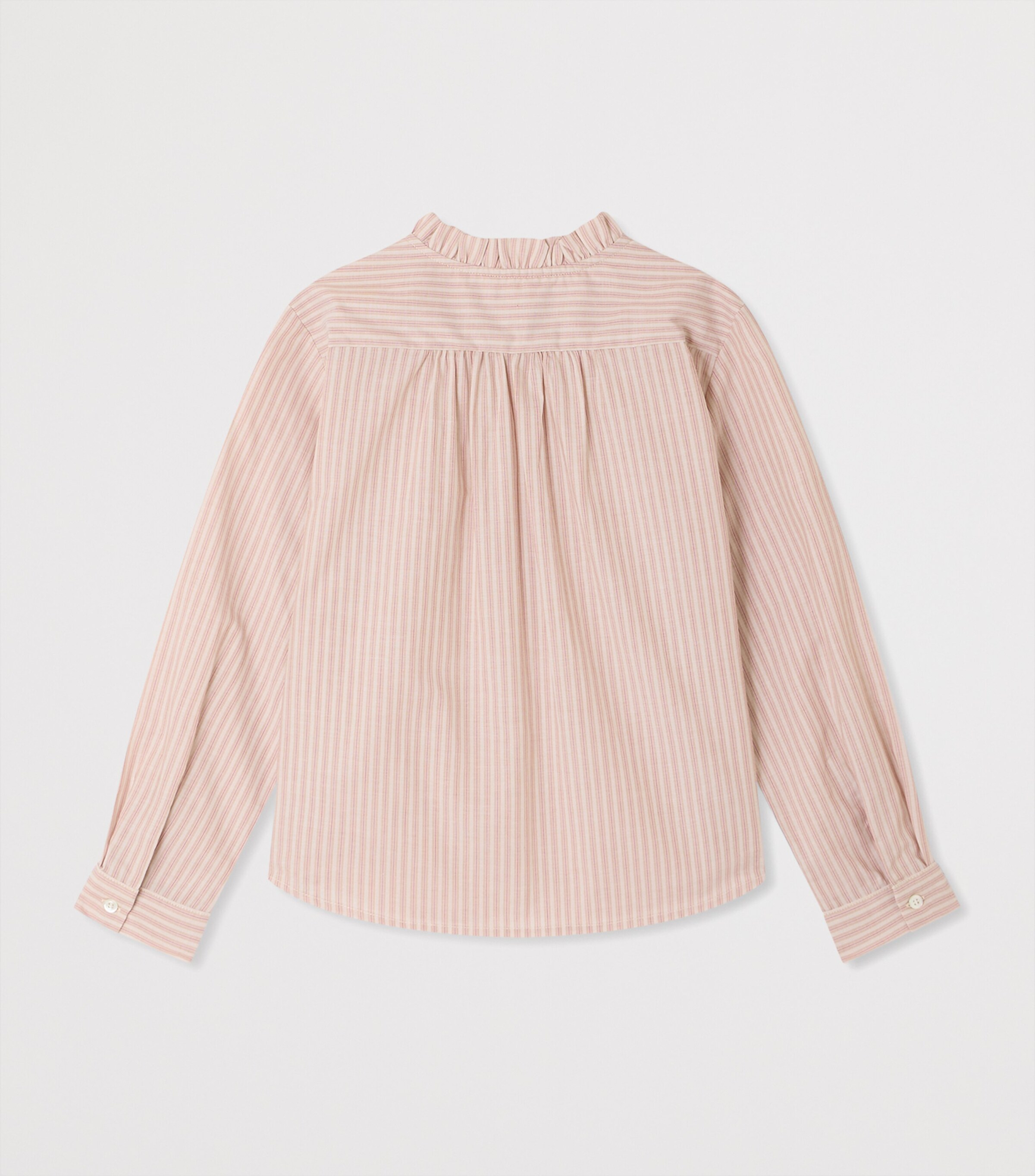 Bonpoint Cotton Stripe Blouse (4-8 Years) Ra Ecru Image 2