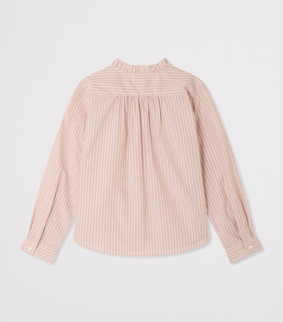 Bonpoint Cotton Stripe Blouse (4-8 Years) Ra Ecru Image 2