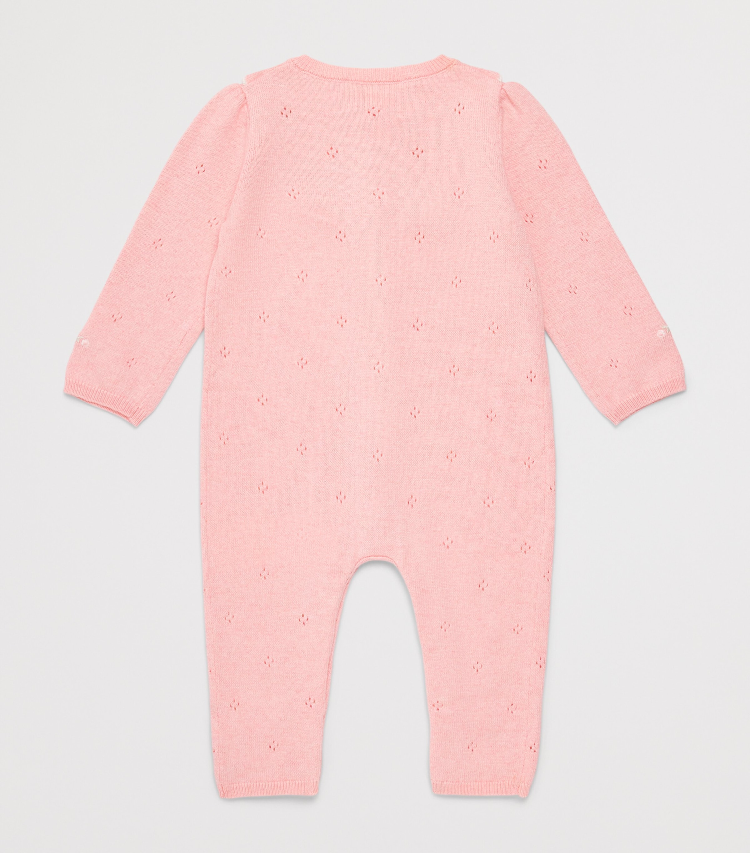 Tartine et Chocolat Cotton-Cashmere Ruffle-Collar Playsuit (1 Month-2 Years) Chiné Image 2