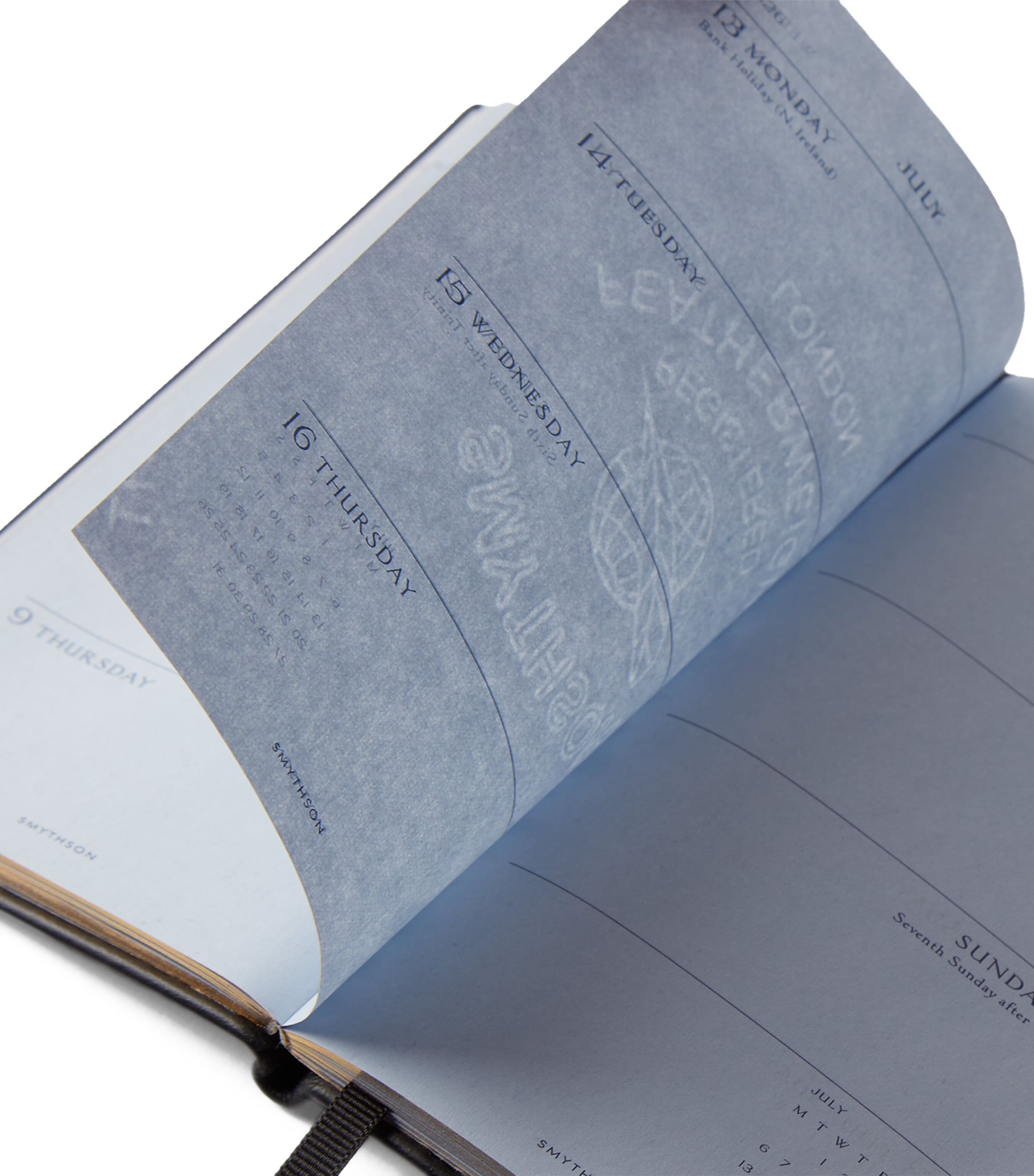 Panama Leather Weekly Diary 2026 BLACK Image 3