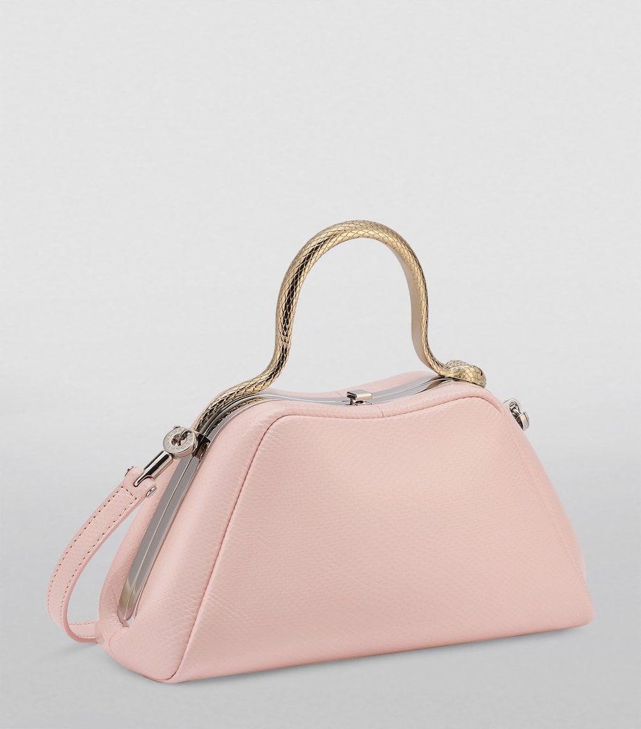 Leather Serpentine Shoulder Bag PINK MEDIUM Image 5