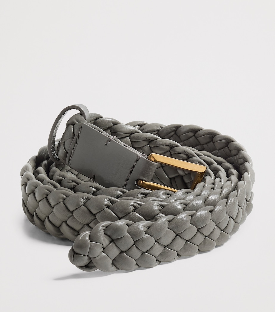 Bottega Veneta Leather Intreccio Solo Belt Image 3