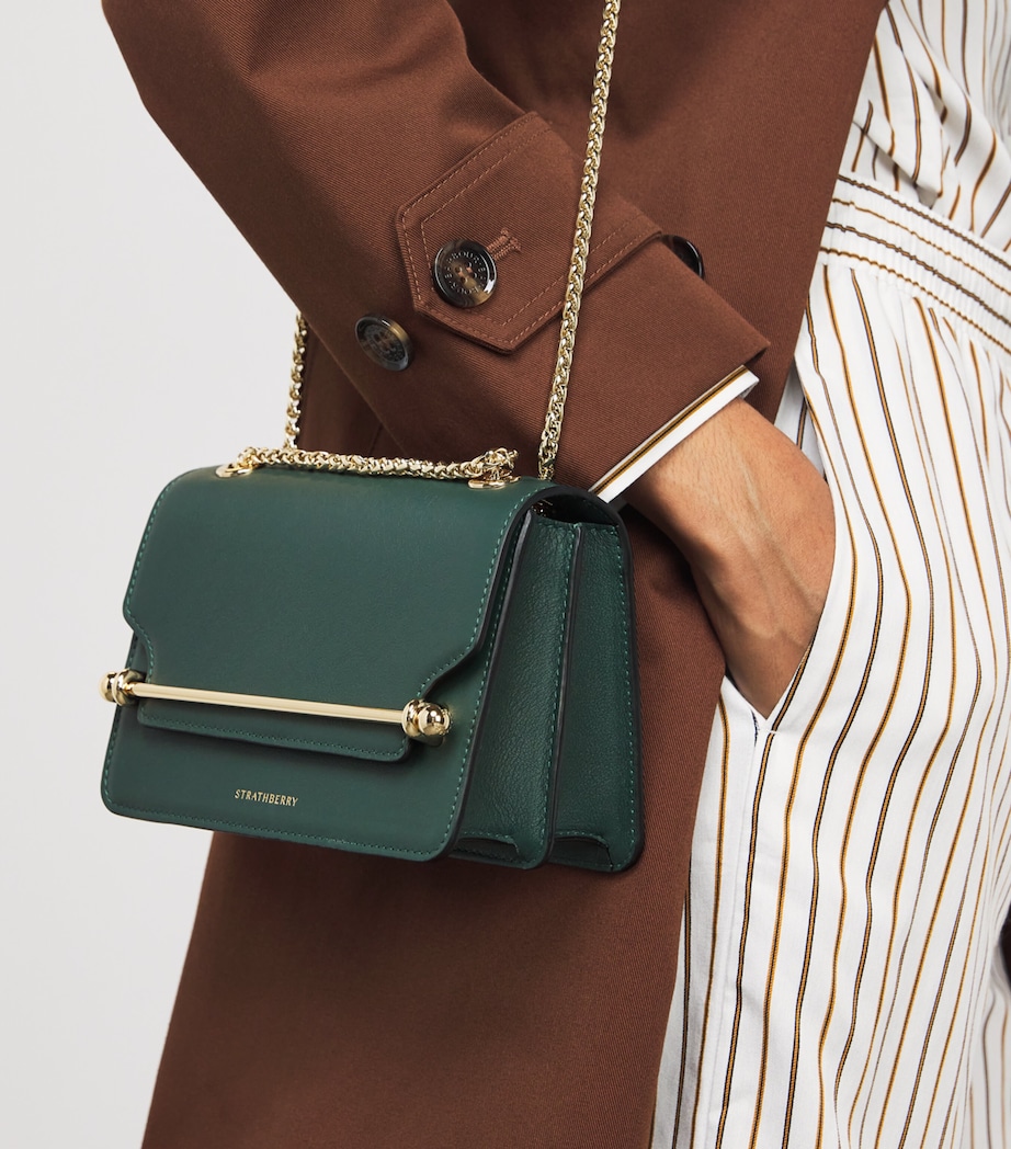 Mini Leather East-West Shoulder Bag BOTTLE GREEN Image 5