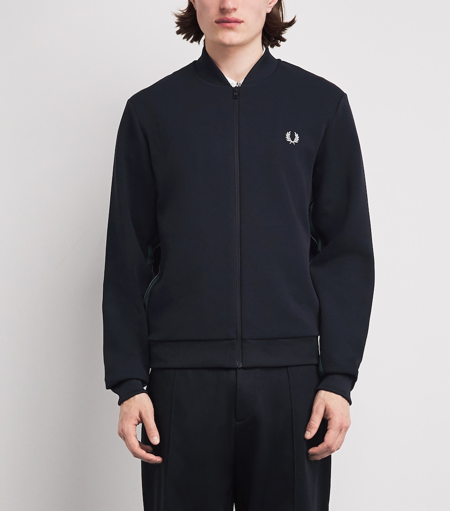Fred Perry Mens Stripe Tape Track Jacket Navy Image 4