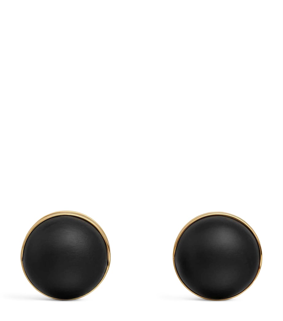 Alaïa Wood Sphere Earrings Marron Image 1
