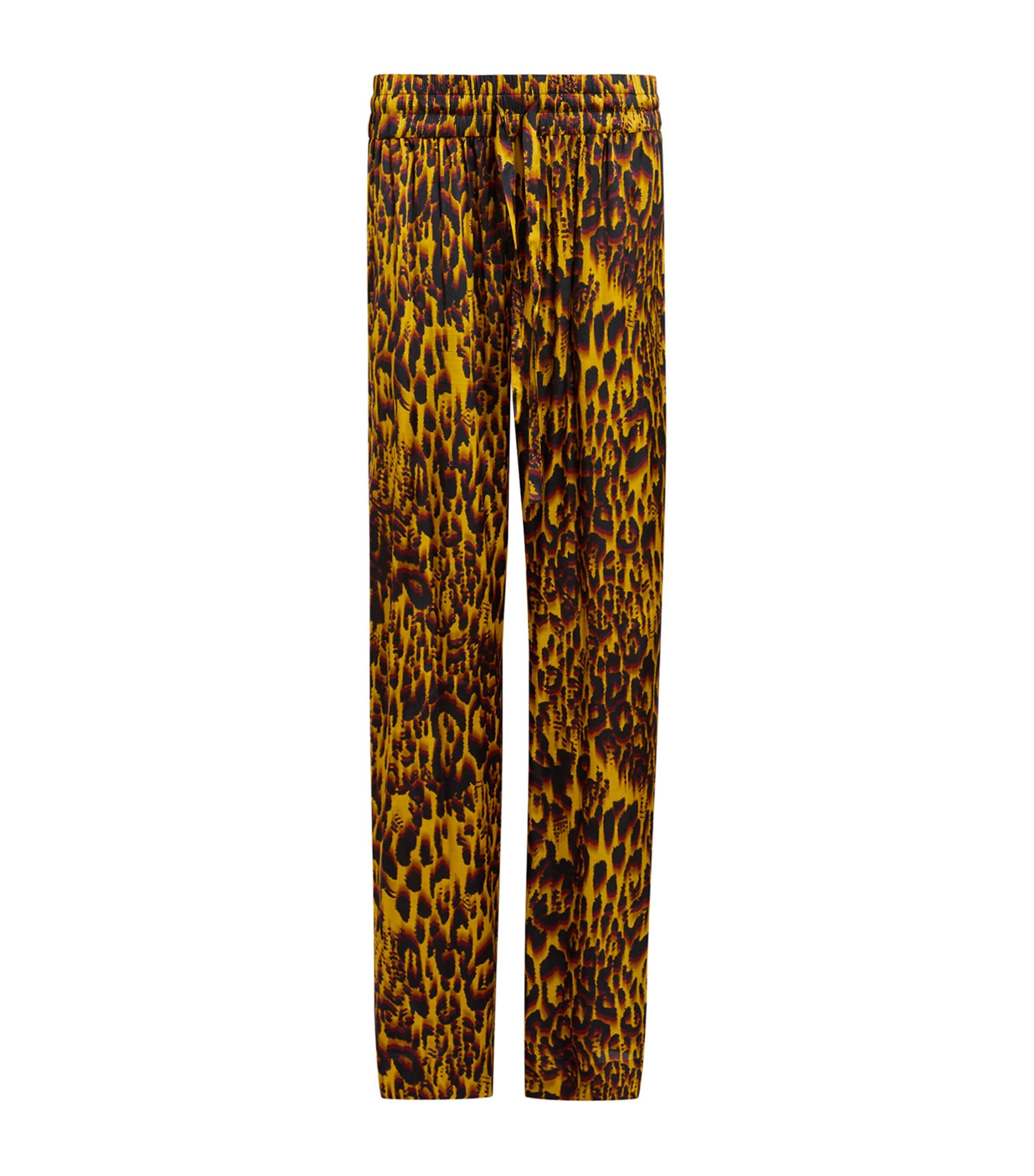 Shop Allsaints Leopard Print Tyler Trousers In Yellow