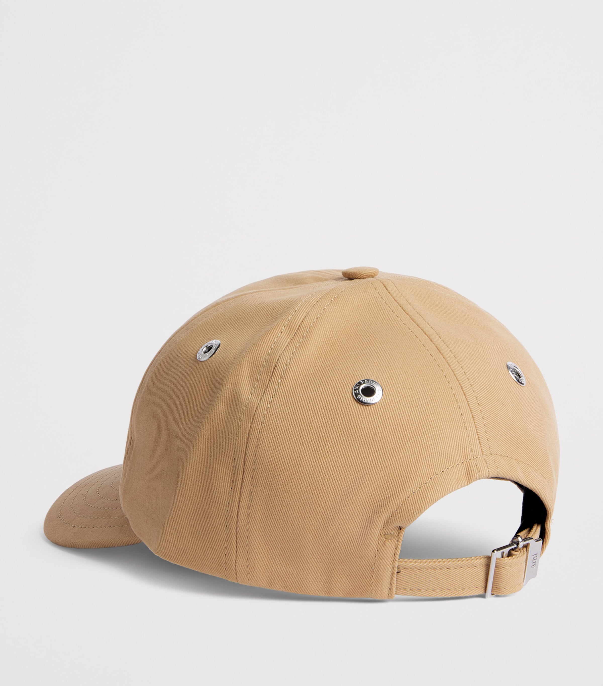 AMI Paris Embroidered Logo Baseball Cap Beige Mastic Image 3