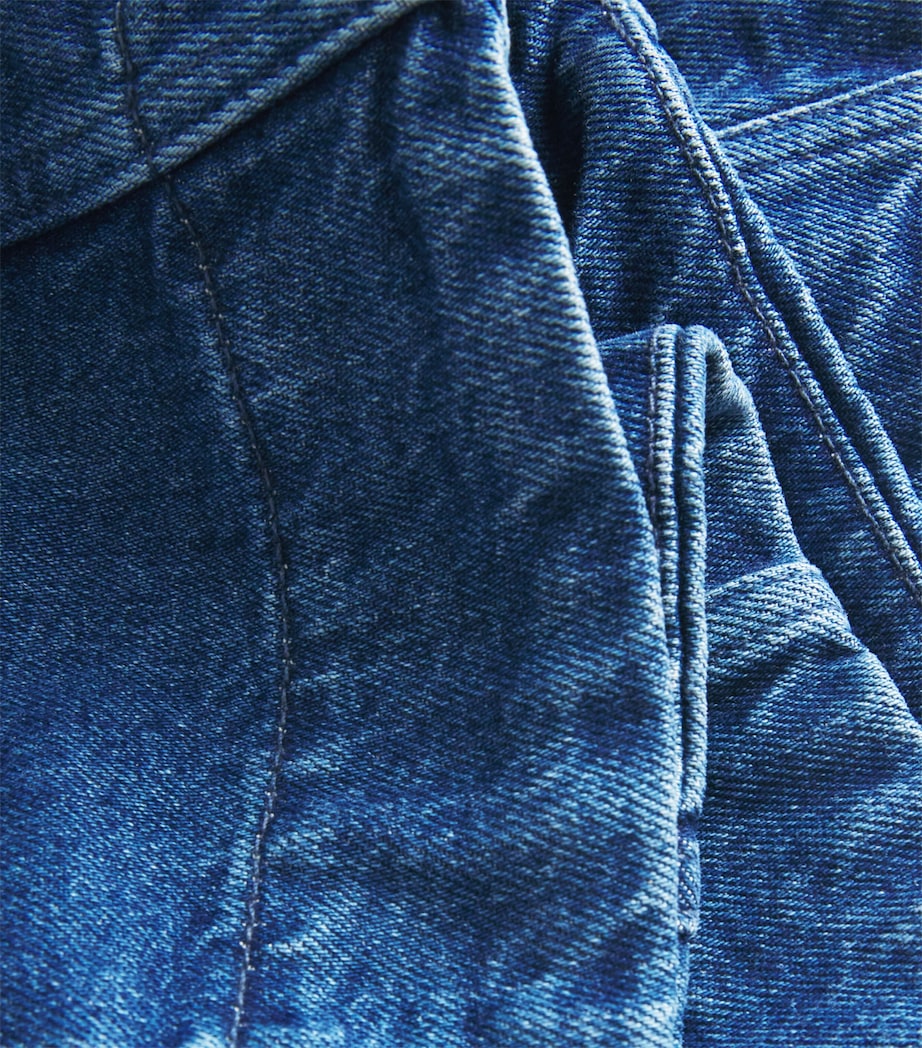 Denim Flared Mini Dress DENIM BLUE Image 5