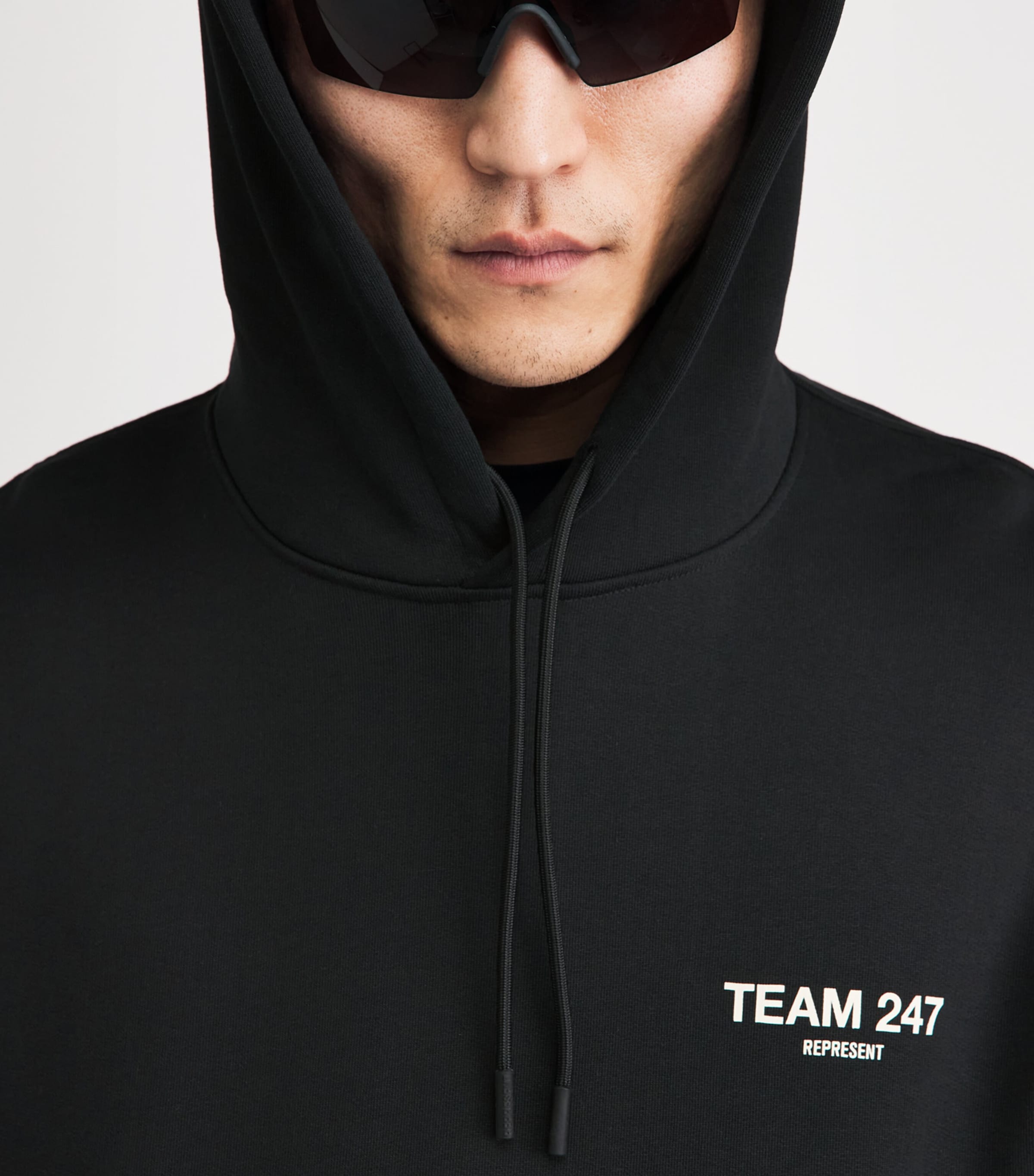 Represent 247 Mens Cotton Team 247 Hoodie Jet Black Image 3