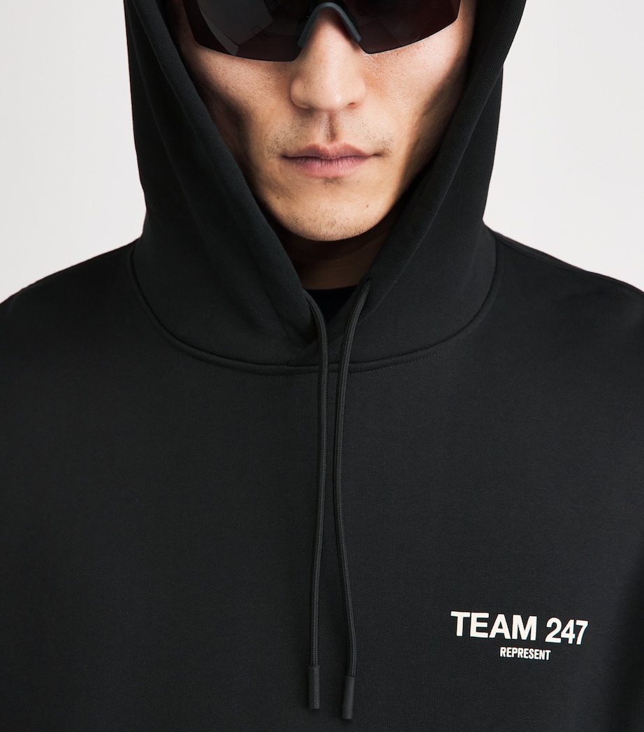 Represent 247 Mens Cotton Team 247 Hoodie Jet Black Image 3