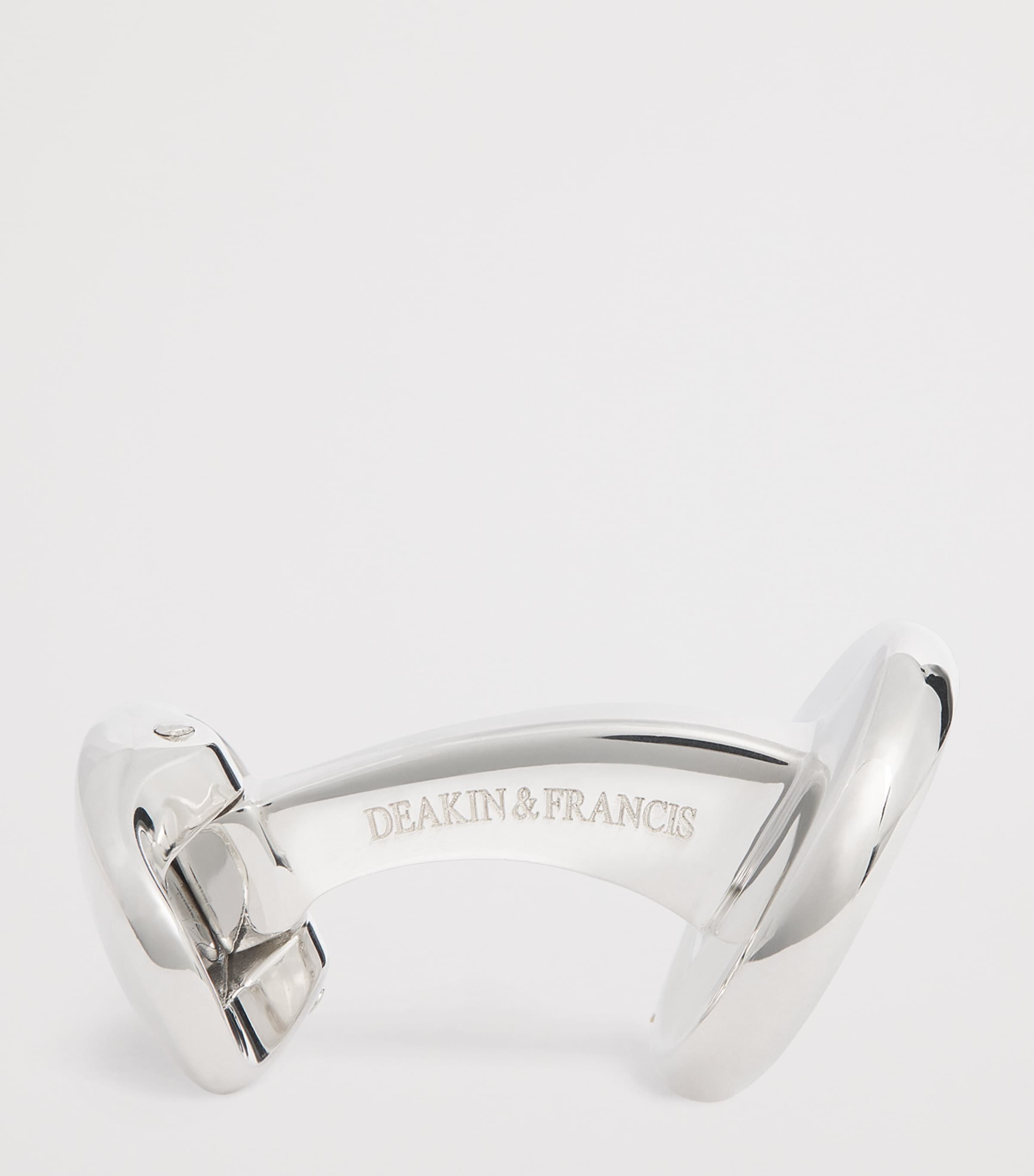 Sterling Silver, Mother-Of-Pearl and Sapphire Round Cufflinks WHITE Image 4