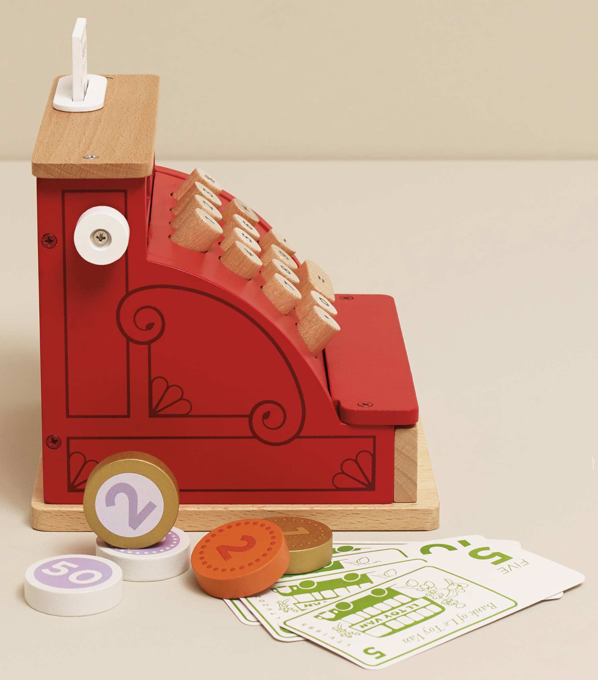 Le Toy Van Wooden Shop Till - Cash Register & Money Image 3