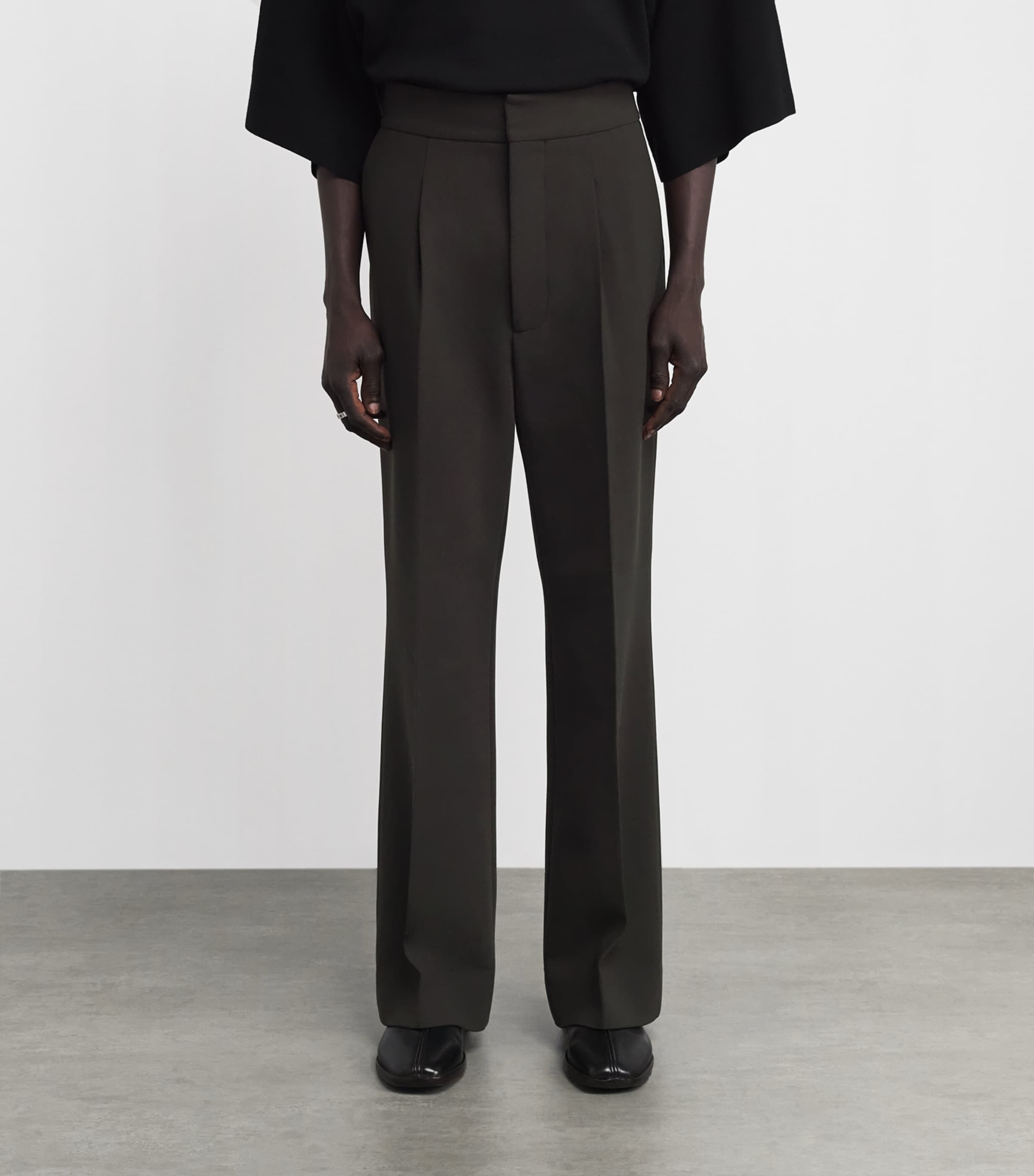 Fear Of God Mens Wool-Blend Straight Trousers Brown / Image 4