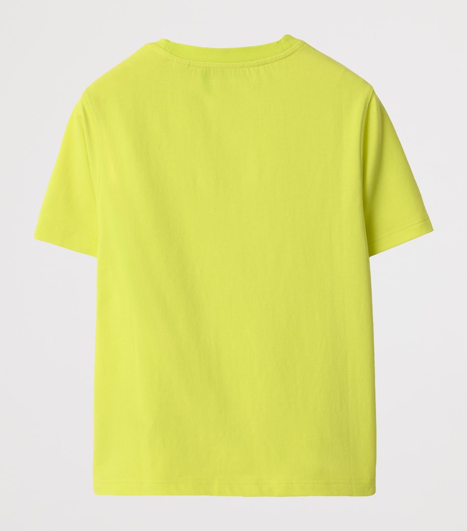 Burberry Kids Stretch-Cotton EKD T-Shirt (14 Years) Vivid Lime Image 2