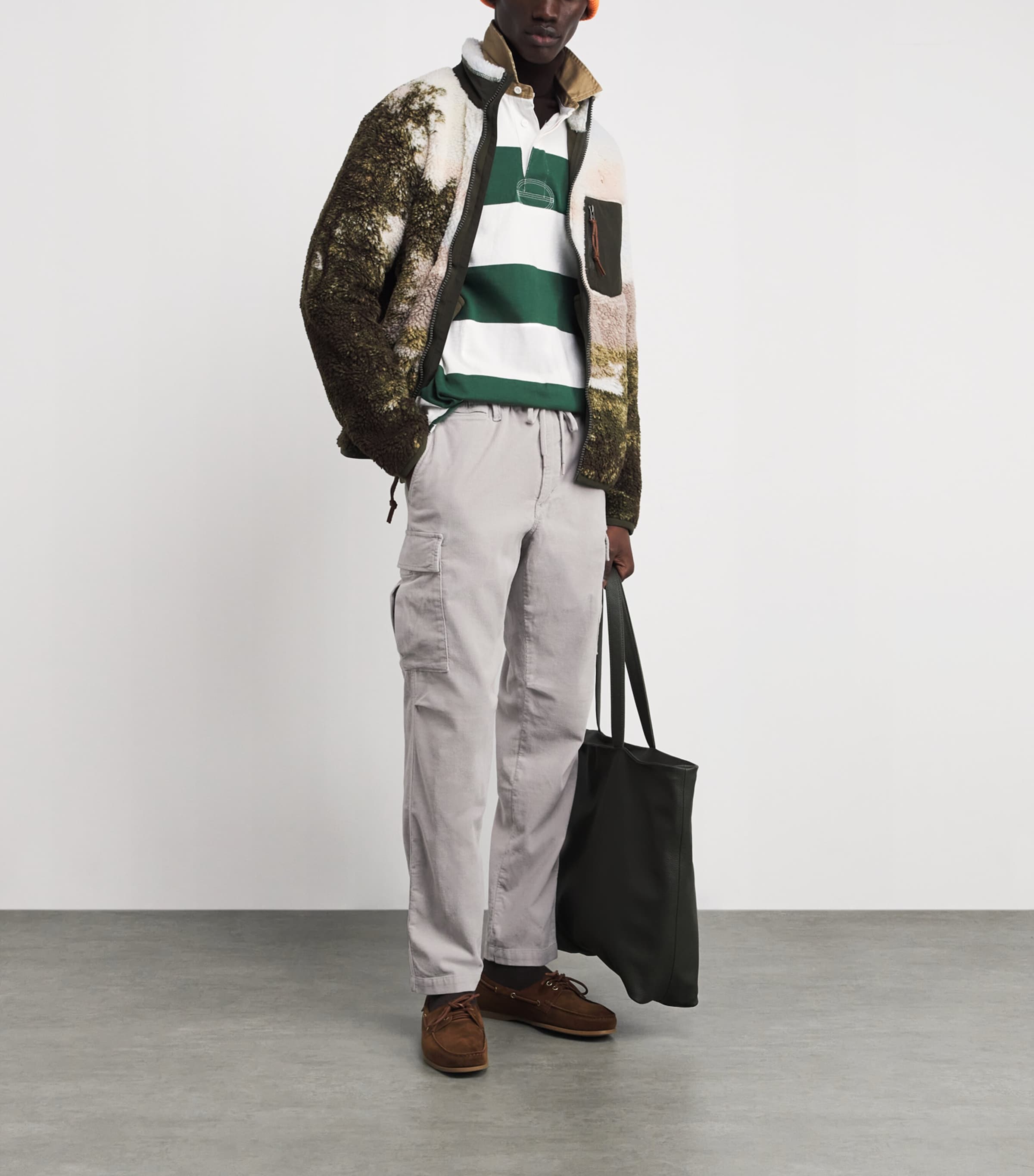 Cotton Corduroy Cargo Trousers GREY Image 2