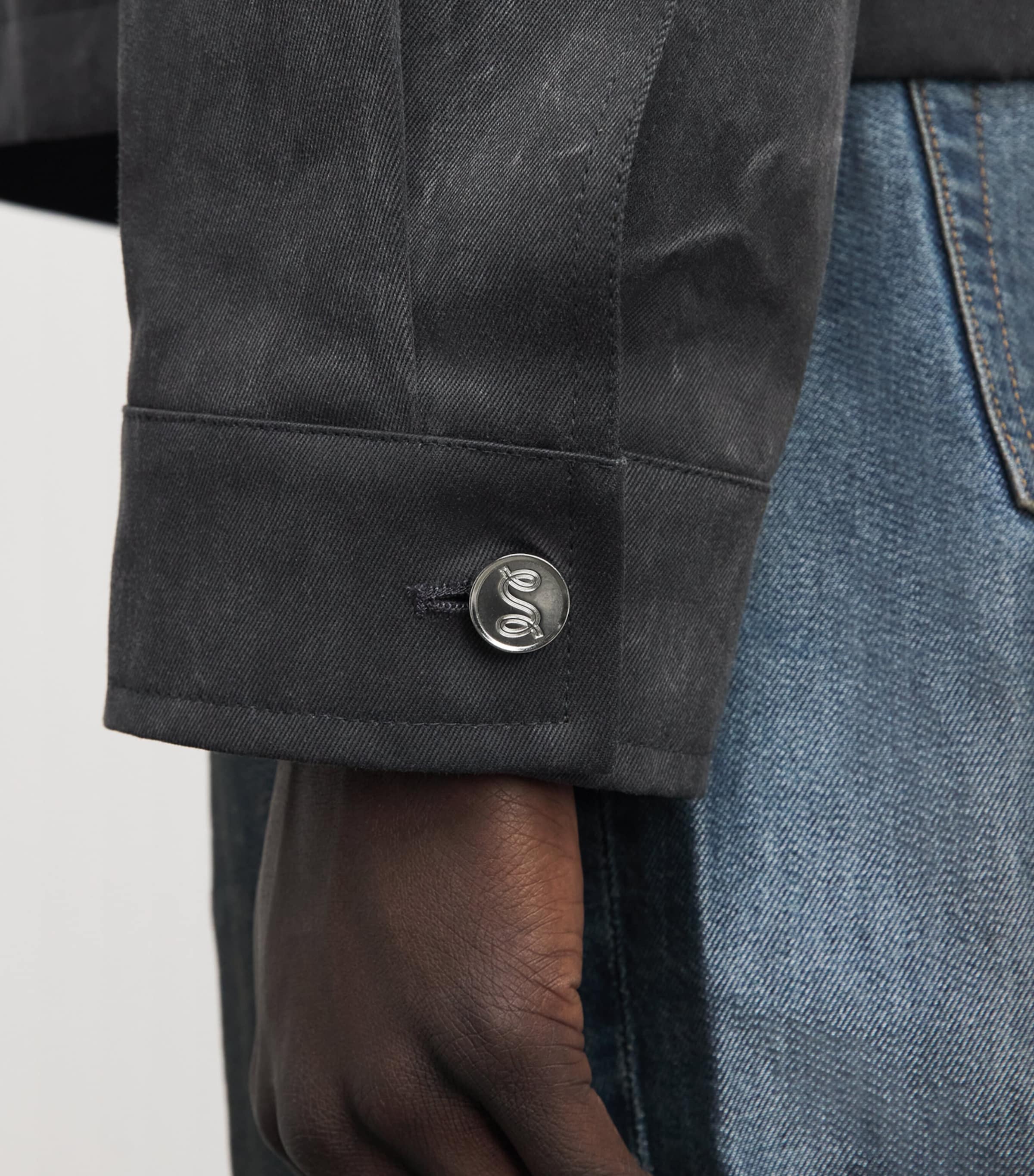 Séfr Mens Cotton Tazio Jacket Marble Charcoal Image 3