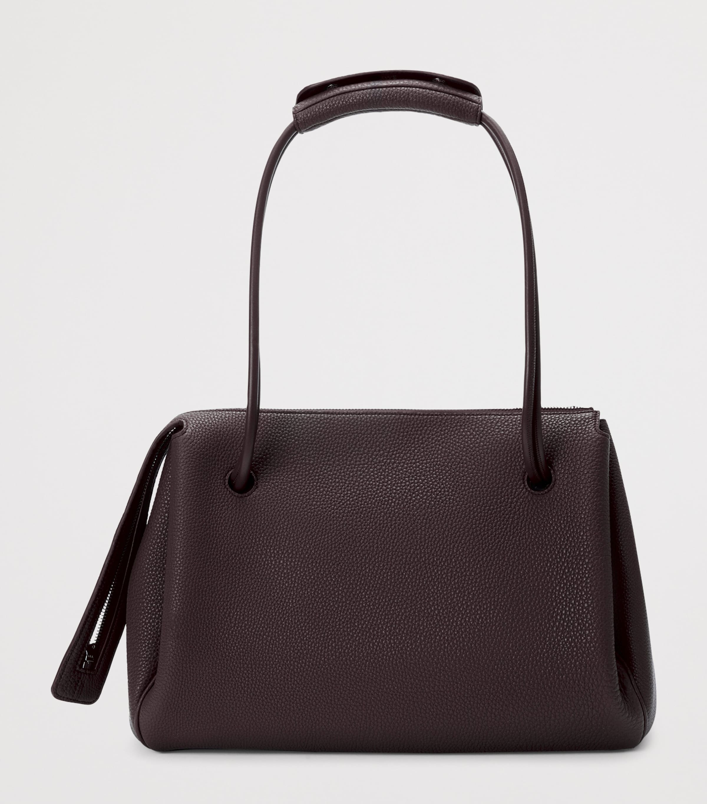 Large Leather Madrid Shoulder Bag DARK EBONY Image 5