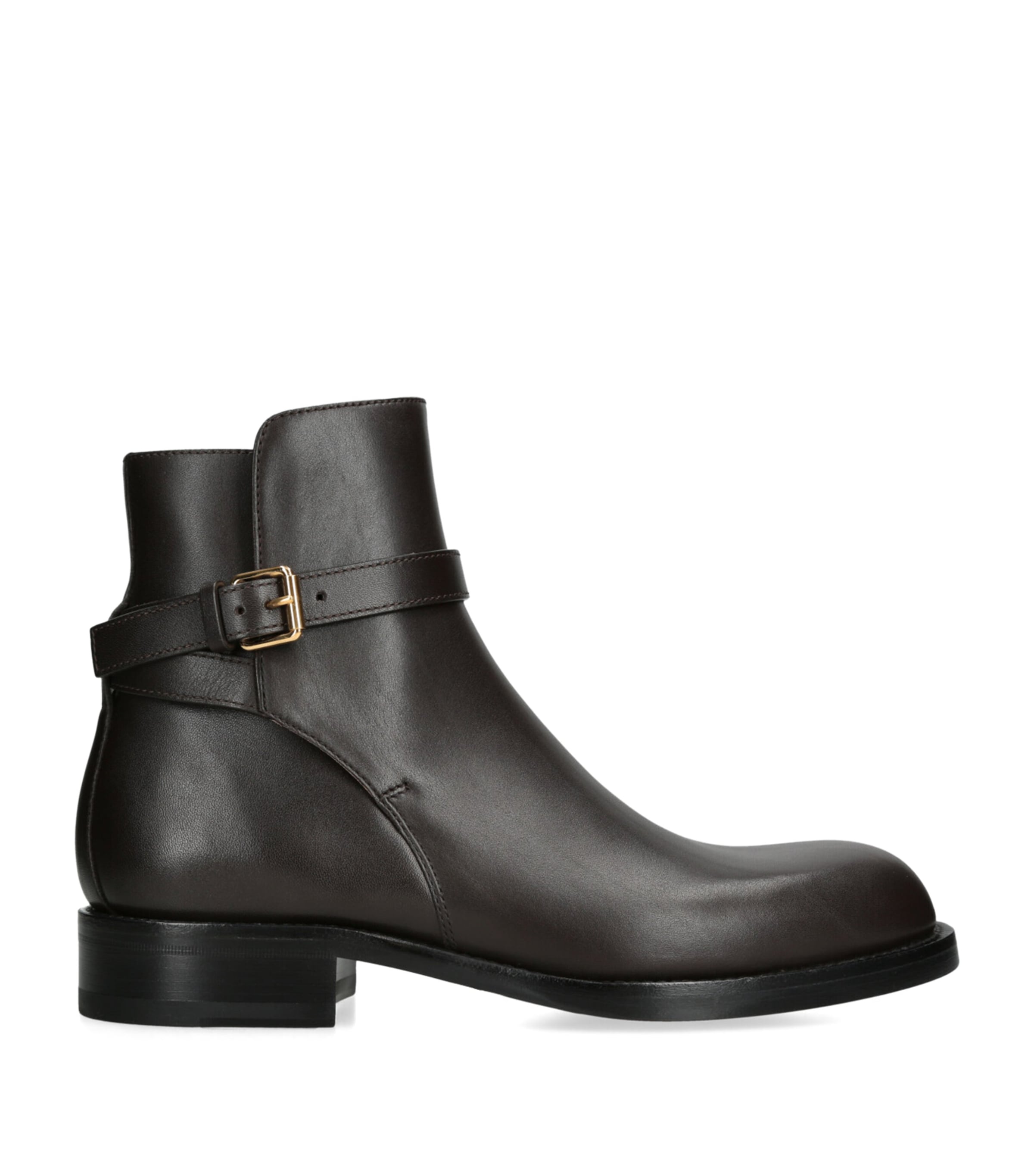 The Row Nobilis Leather Ankle Boots Dark Brown Image 1