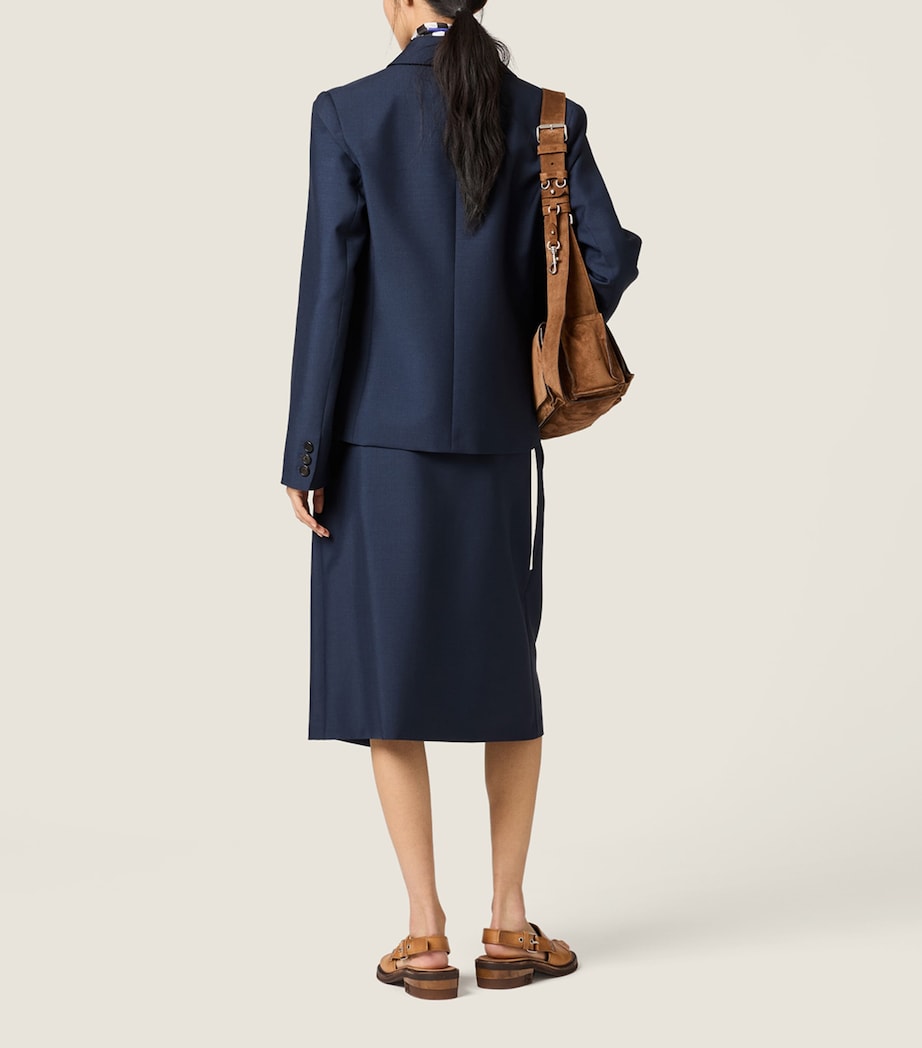 Miu Miu Womens Kid Mohair-Wool Shirt Jacket Image 3