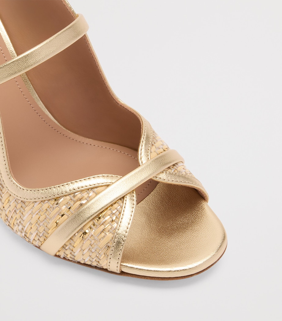 Metallic Raffia Norah Heeled Sandals 70 GOLD Image 5