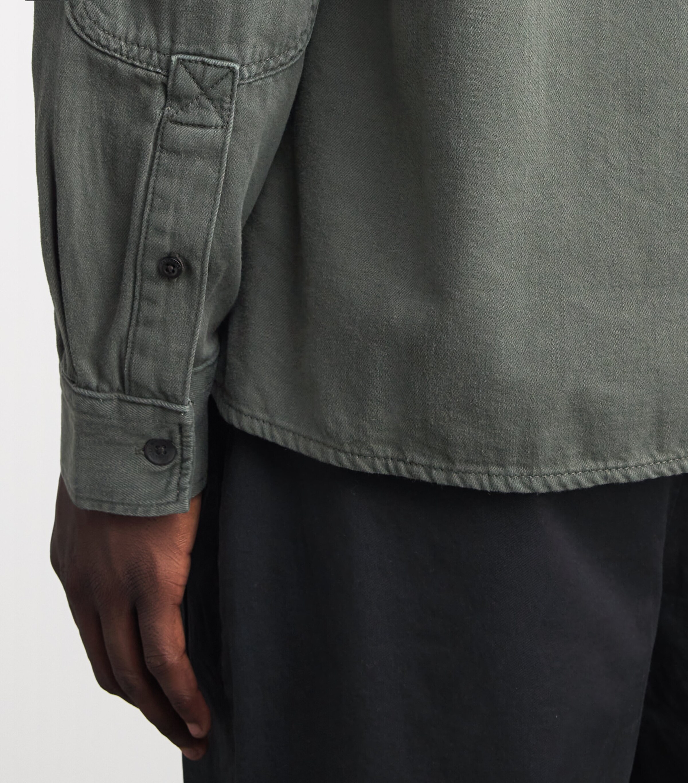 Rag & Bone Mens Workwear Denim Shirt Drkgrn Image 3