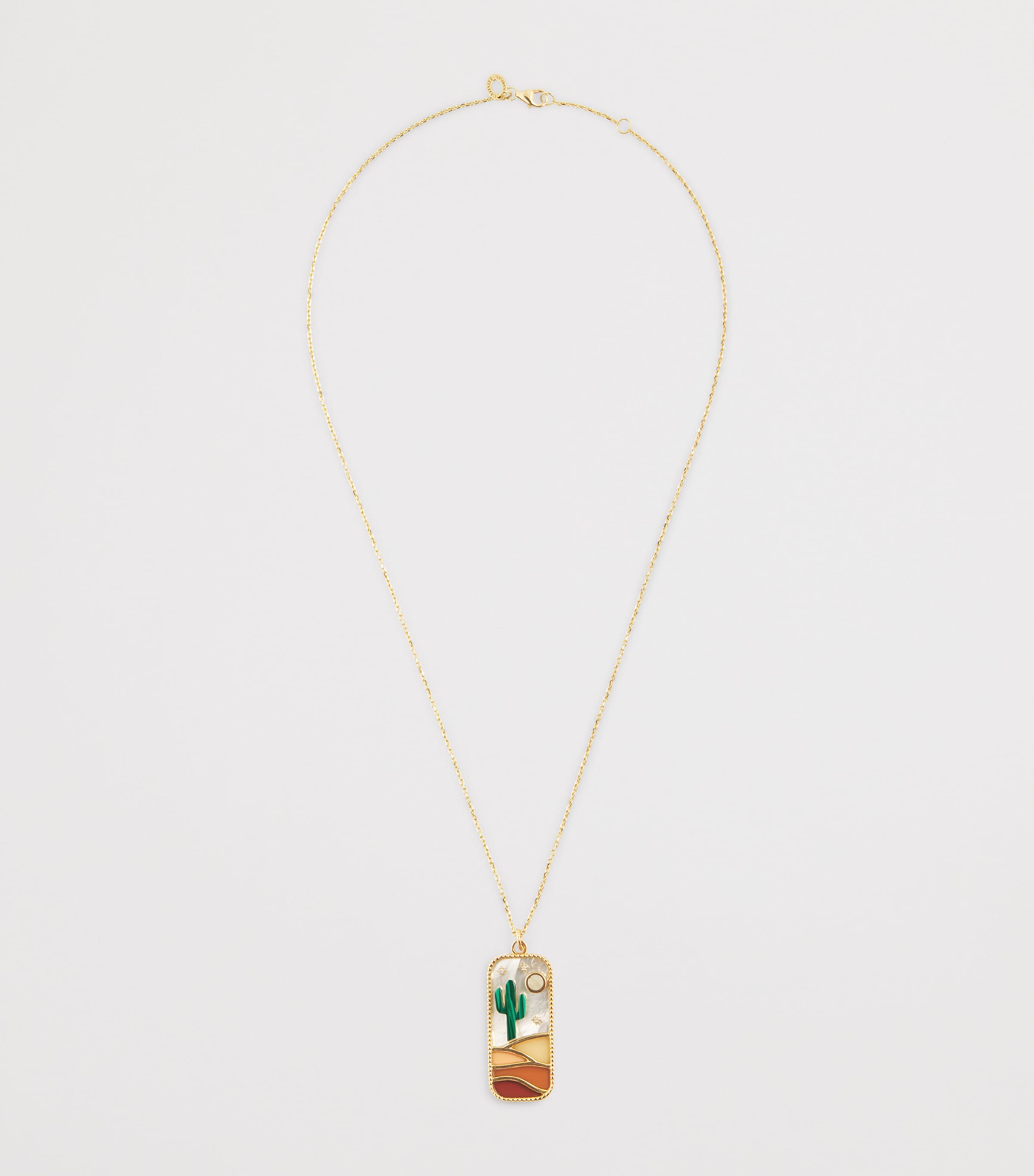 L'ATELIER NAWBAR Yellow Gold, Diamond and Mother-of-Pearl Cosmic Love The Cactus Necklace Yellow Gold Image 3