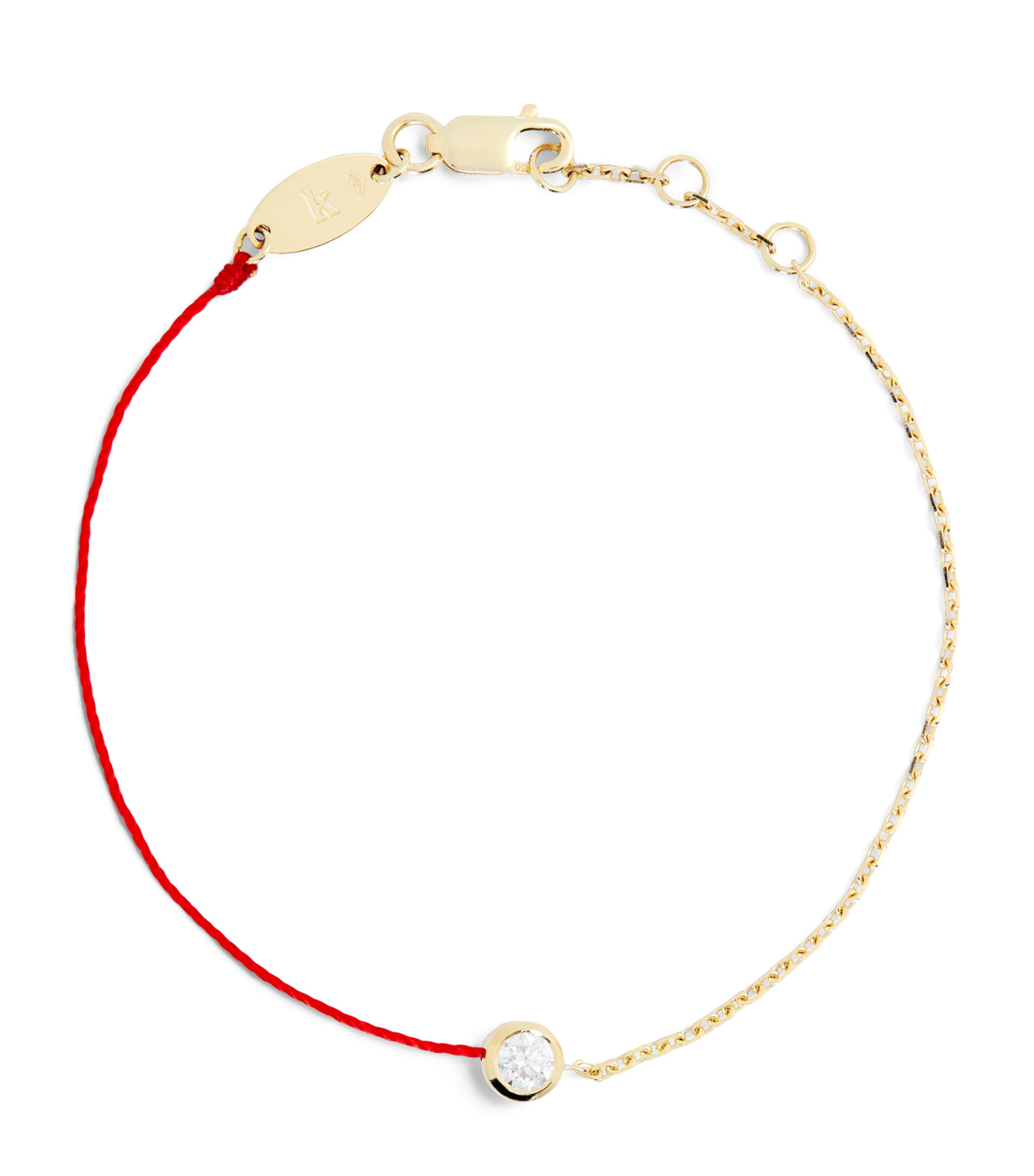 Redline Round Half-rope And Half-chain Bracelet In Red