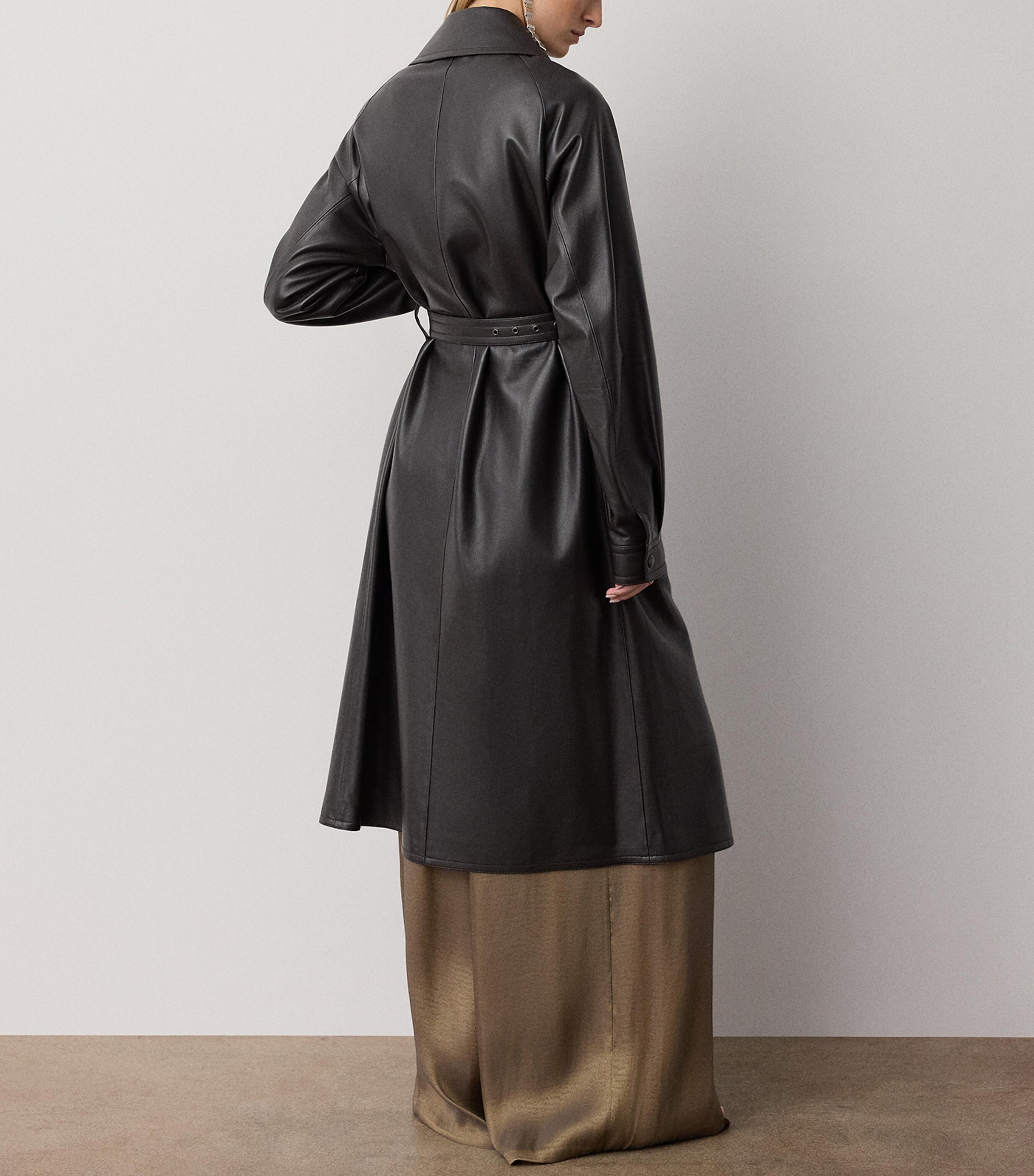 Ralph Lauren Collection Womens Lambskin Bailey Trench Coat Espresso Image 5