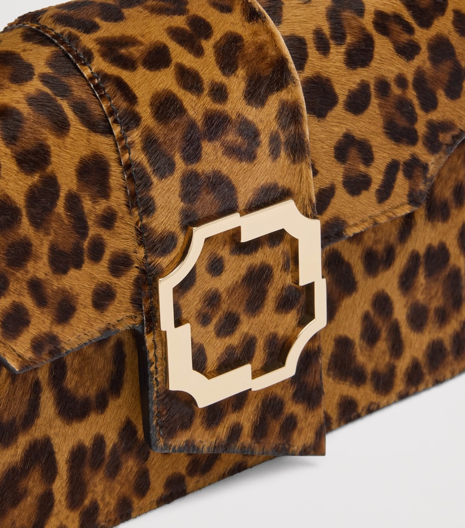 Mini Leopard Audrey Top-Handle Bag BROWN Image 6