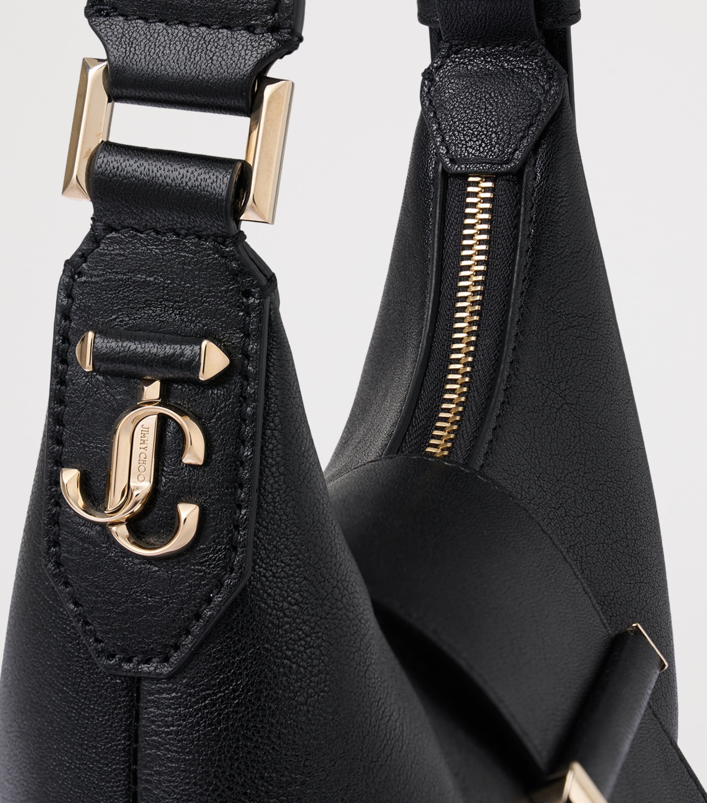 Small Leather Bar Shoulder Bag BLACK/SHINY GOLD Image 5