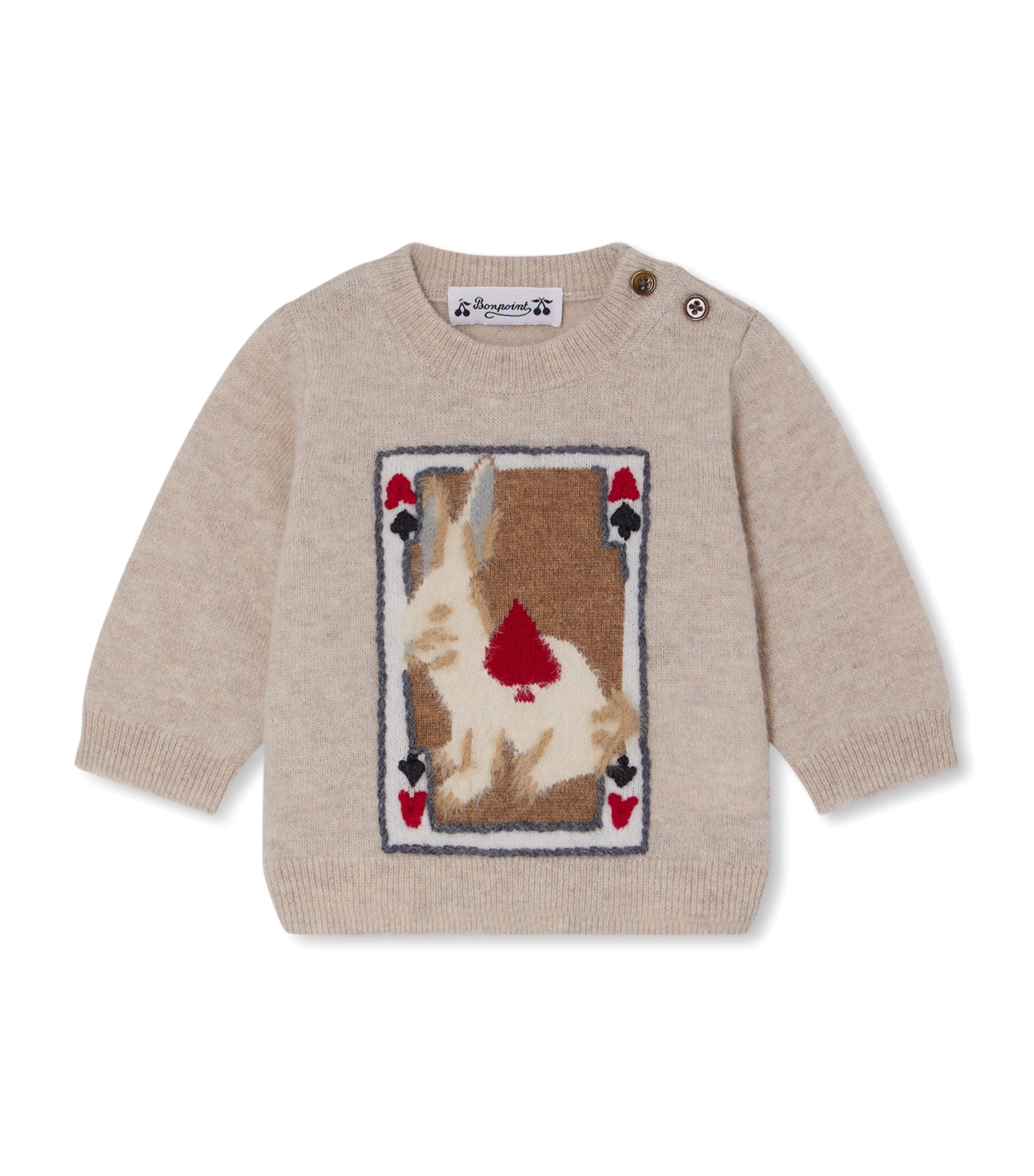 Jacquard Almire Rabbit Sweater (6-18 Months) MULTICO NATUREL Image 1