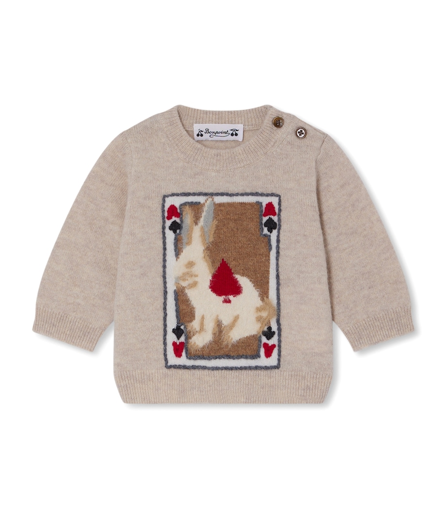 Jacquard Almire Rabbit Sweater (6-18 Months) MULTICO NATUREL Image 1