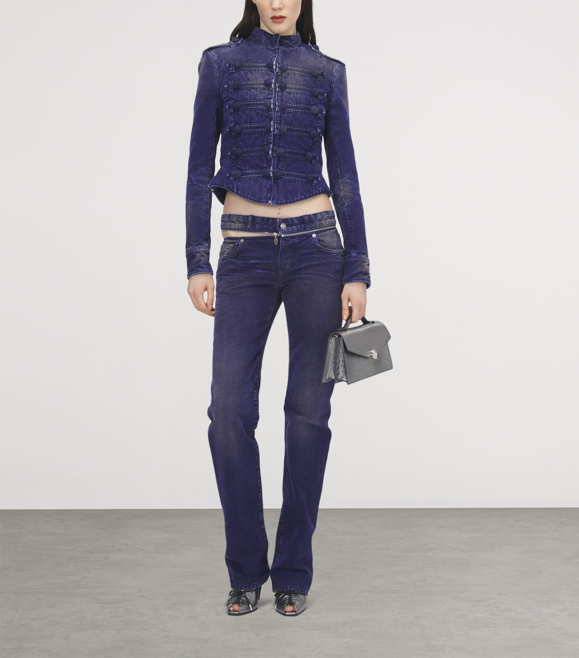 McQueen Womens Uniform Denim Jacket Image 2