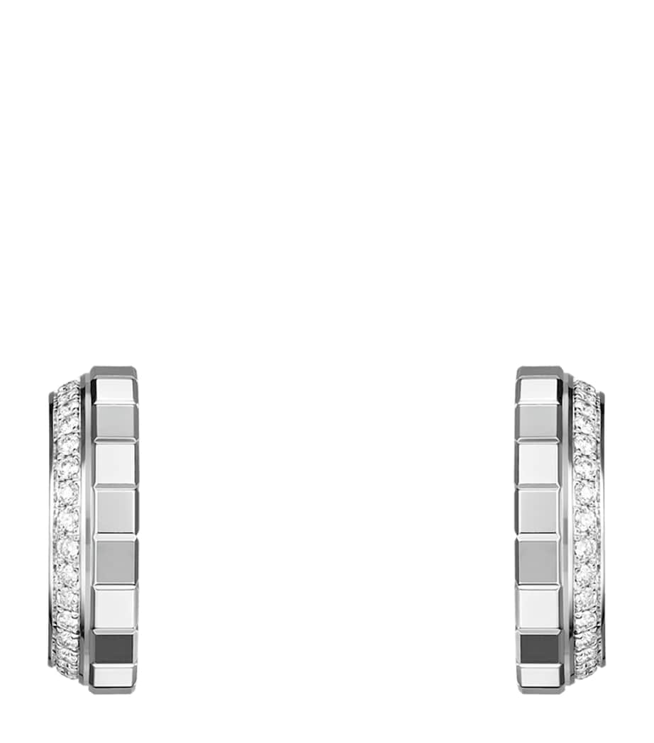 White Gold and Diamond Ice Cube Earrings 18K WHITE GOLD Image 1