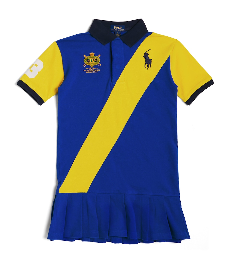 Cotton Stripe Polo Dress (2-6 Years) BLUE Image 1