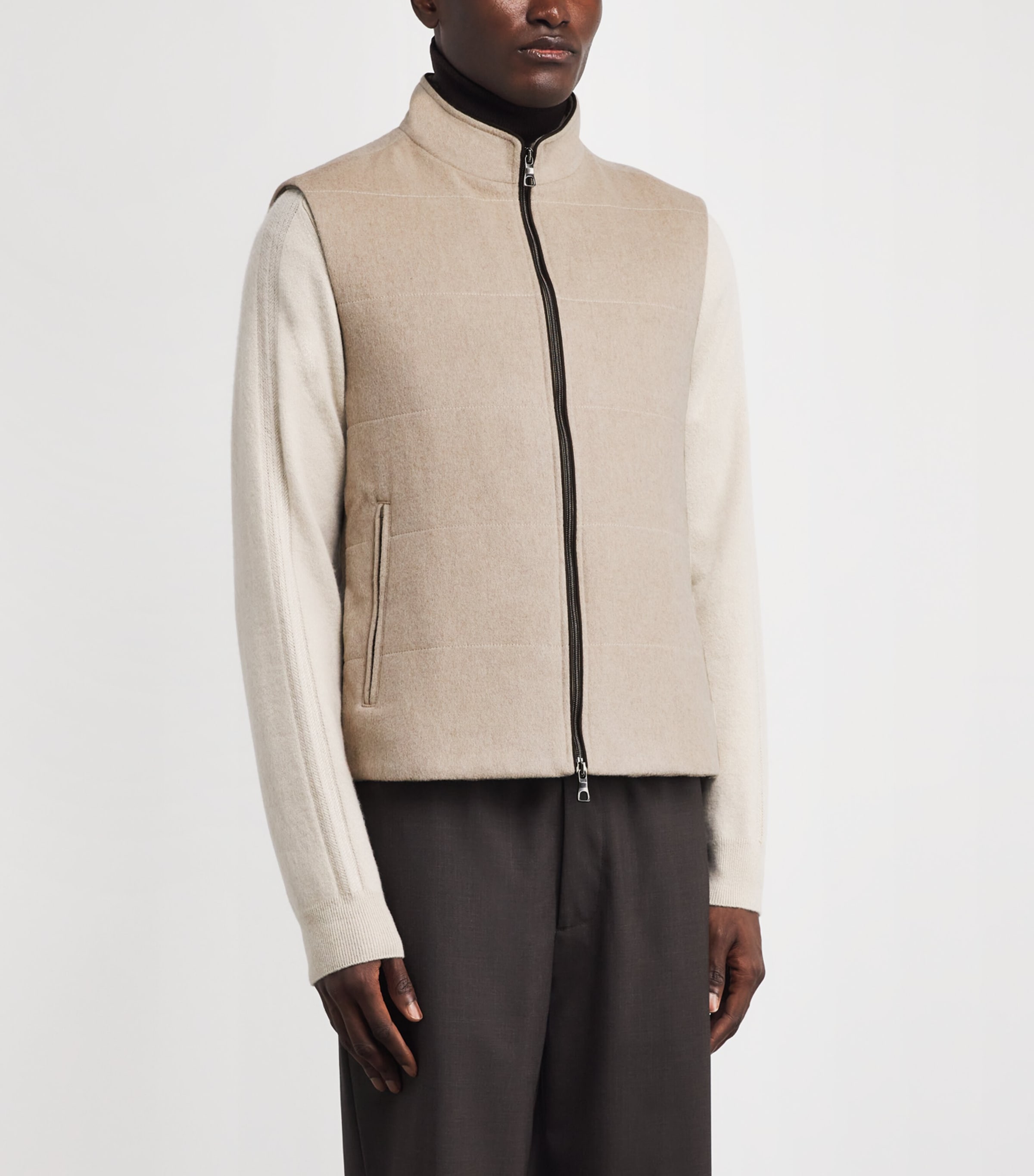 Cashmere Belgravia Gilet OTM OATMEAL Image 3
