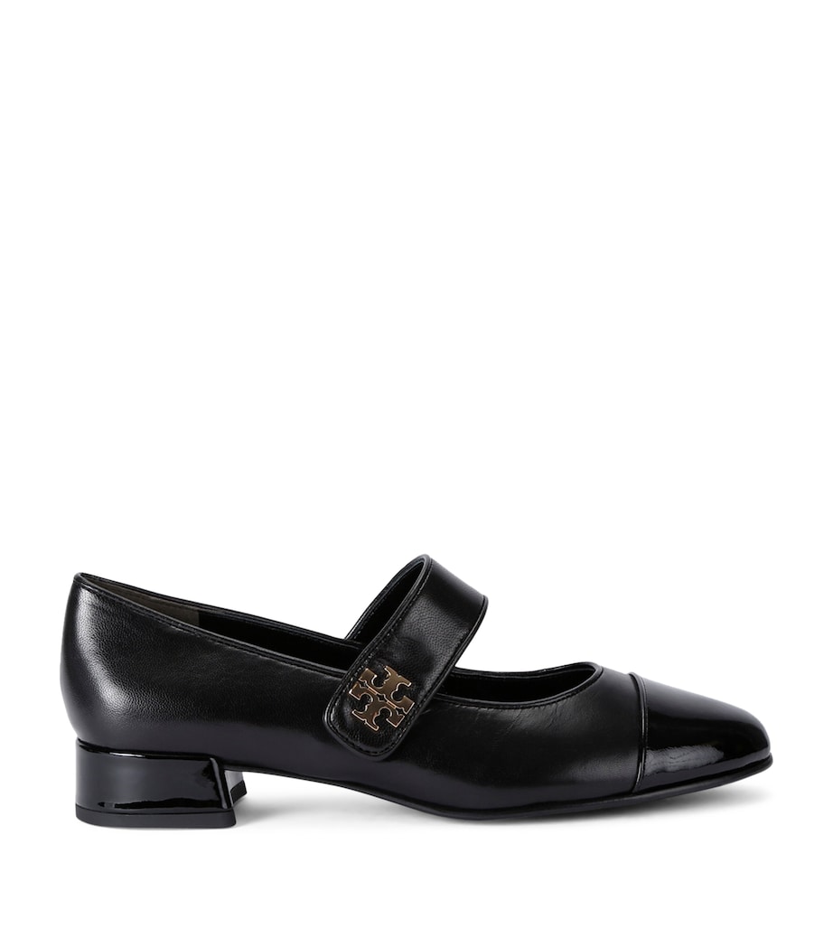 Leather Mary Jane Pumps 25 BLACK Image 1