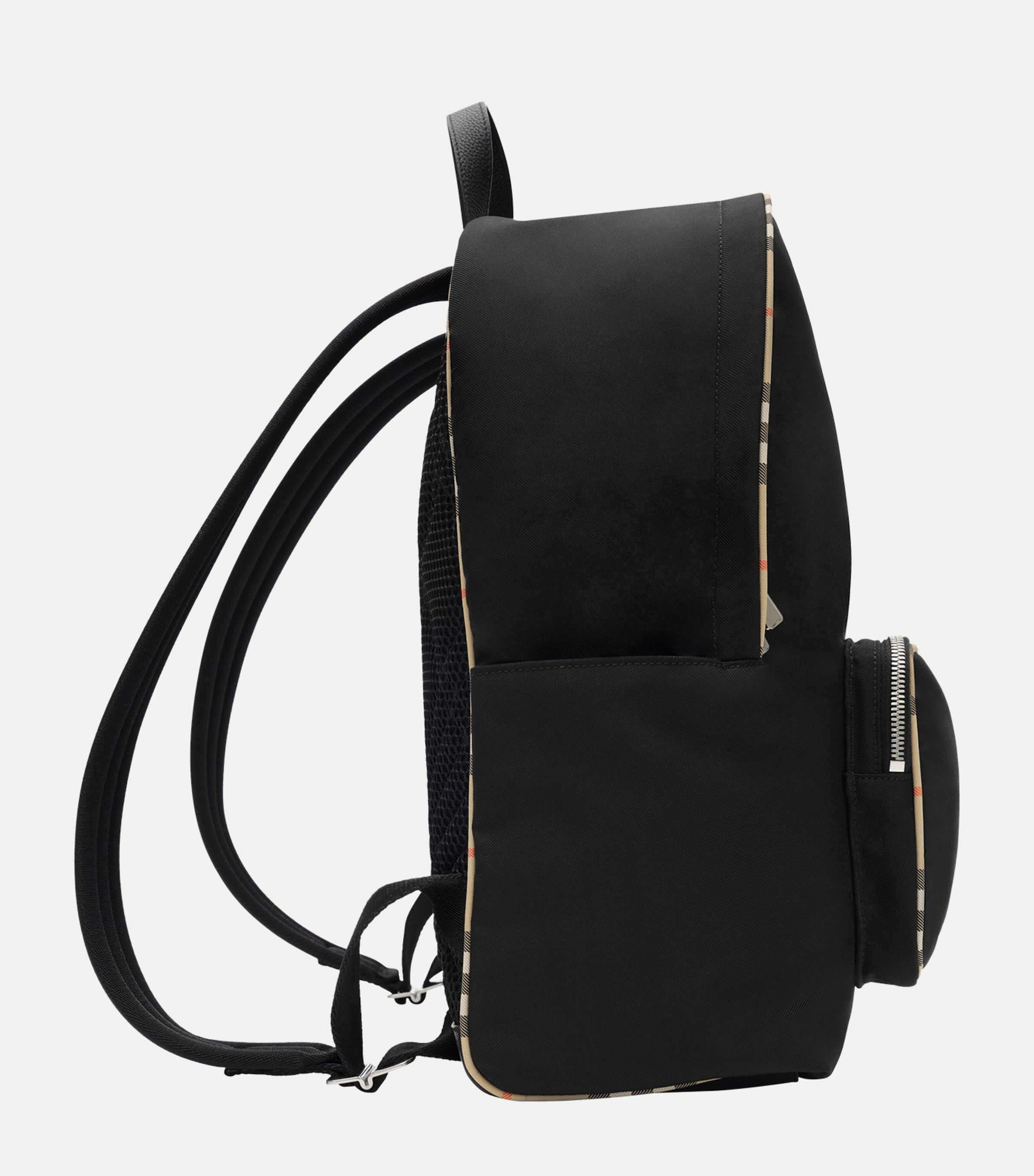 Burberry Check-Trim Backpack Black Image 3
